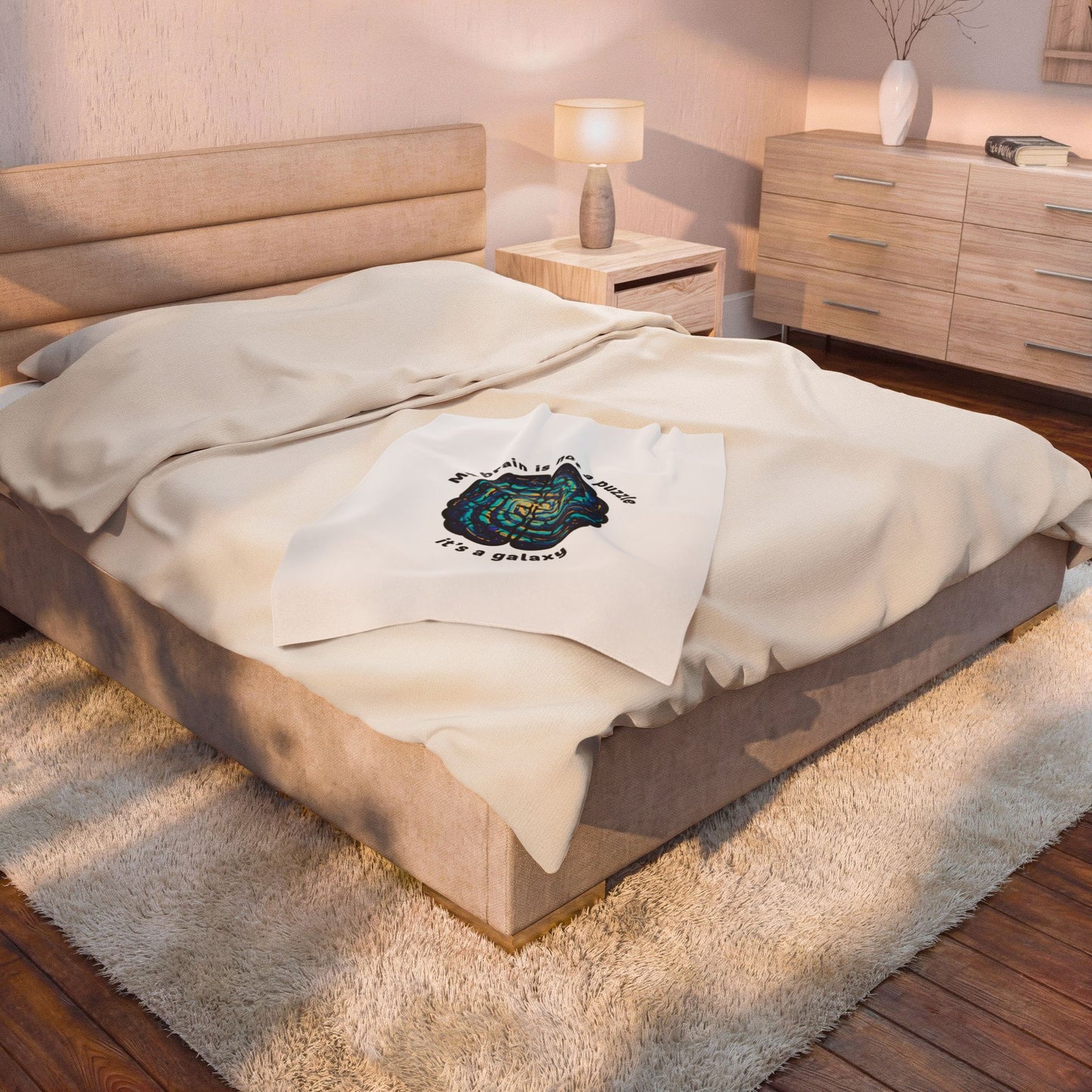 My Brain Is Not a Puzzle It’s a Galaxy Velveteen Plush Blanket | Neurodiversity, Autism Acceptance