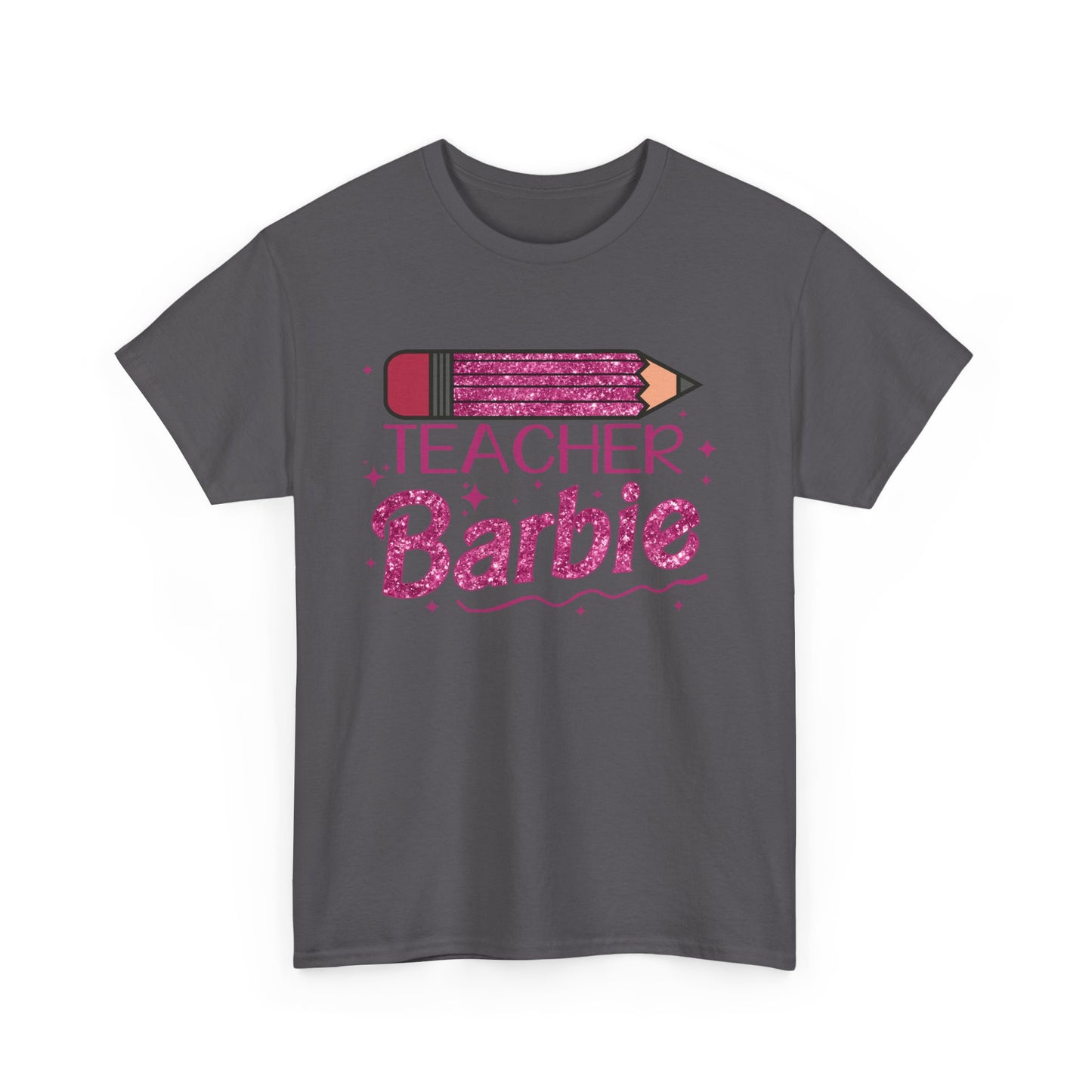 Pink Glittery Pencil Teacher Barbie T-Shirt