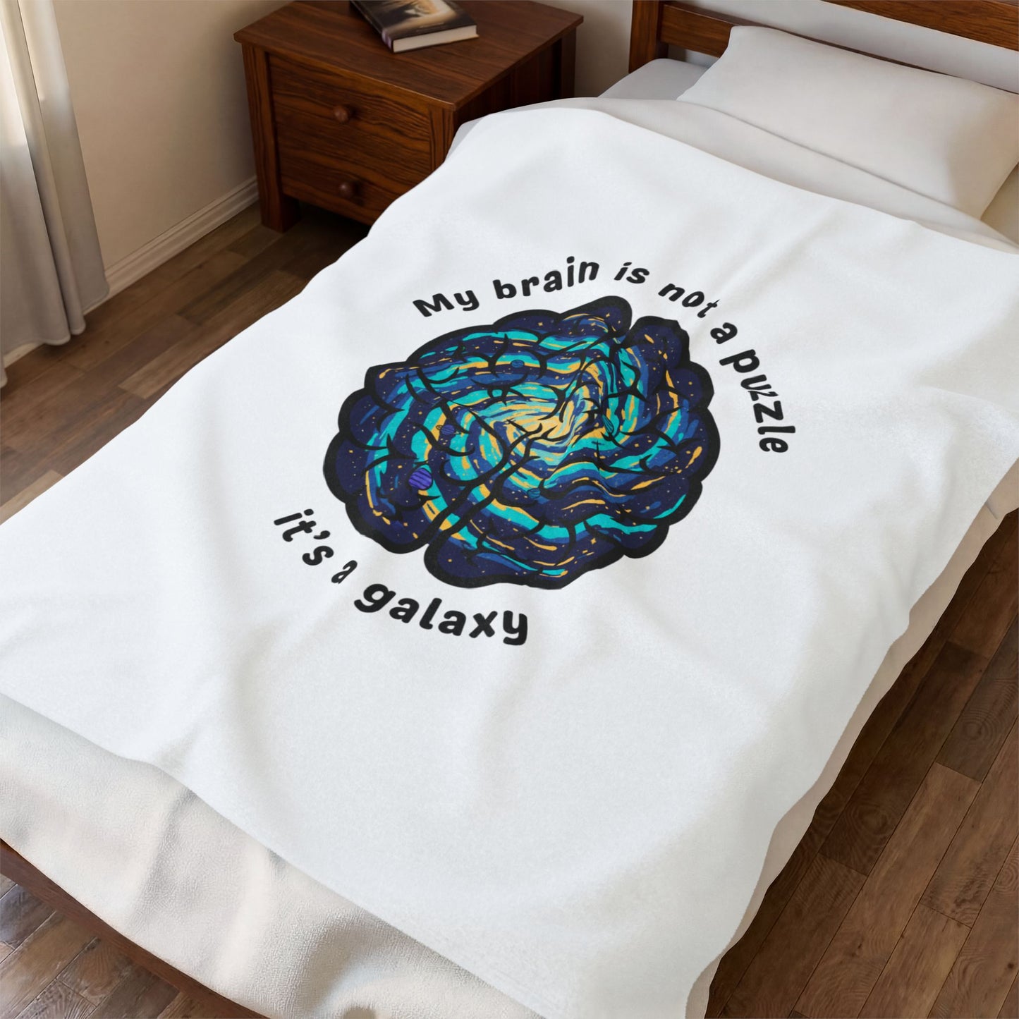 My Brain Is Not a Puzzle It’s a Galaxy Velveteen Plush Blanket | Neurodiversity, Autism Acceptance
