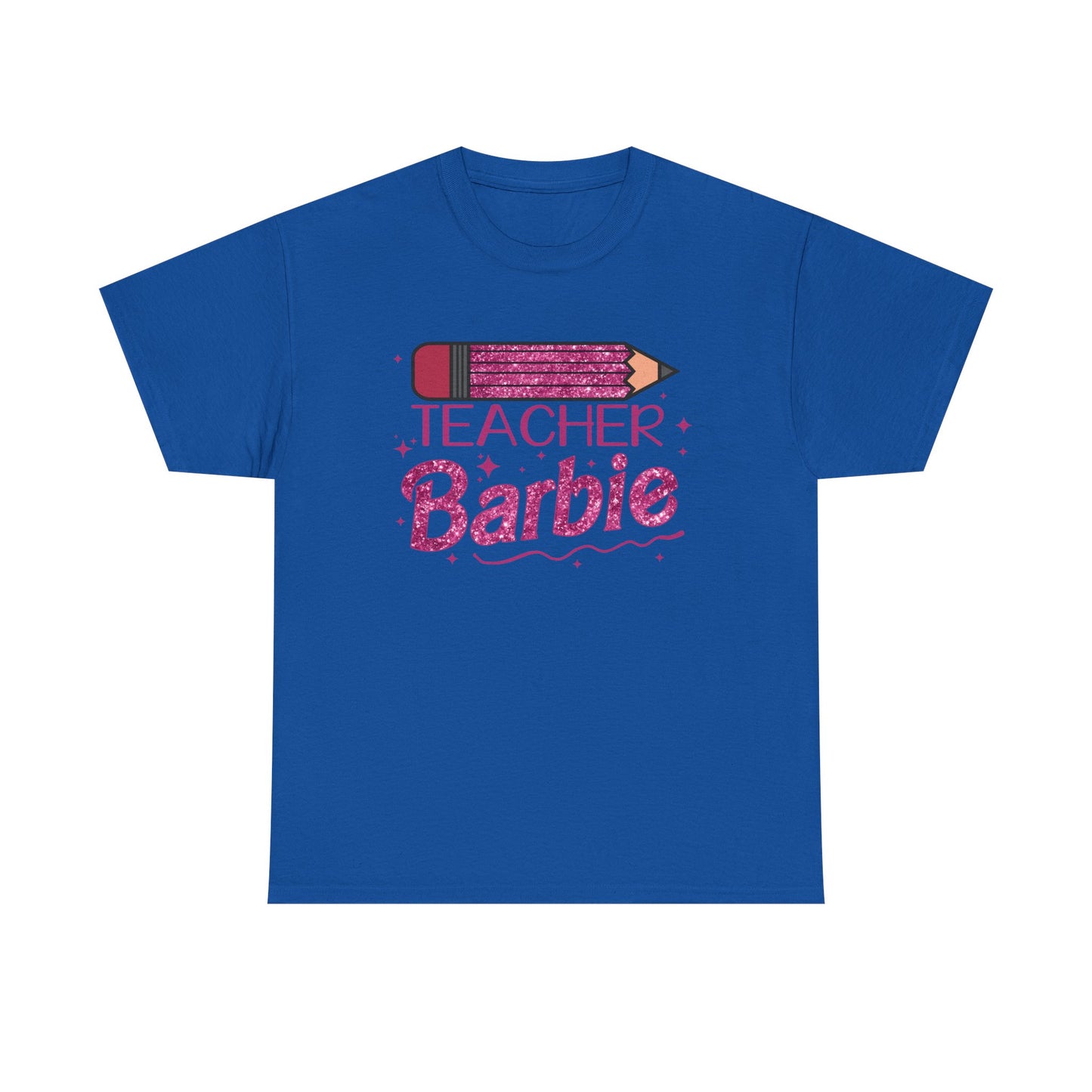 Pink Glittery Pencil Teacher Barbie T-Shirt