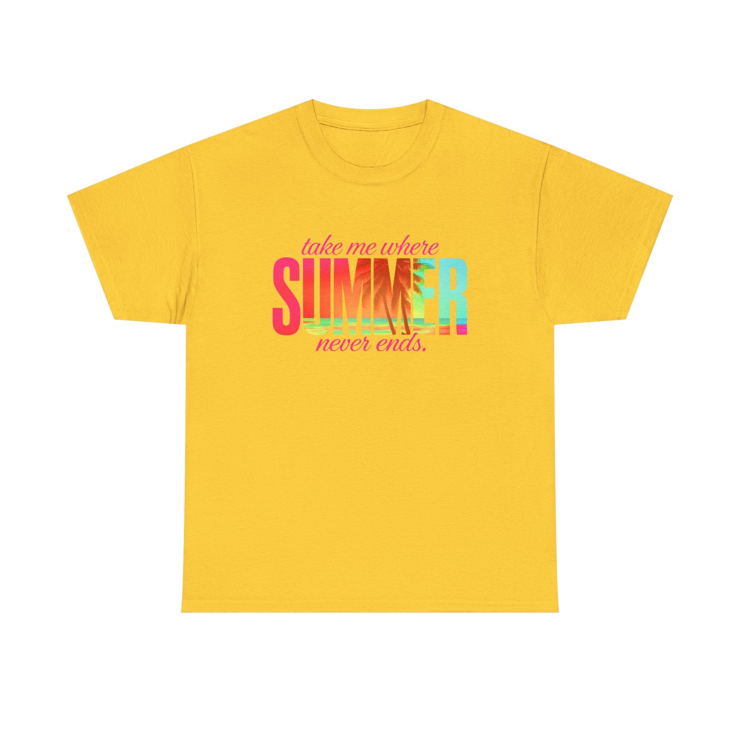 Summer Vibes Unisex Heavy Cotton Tee, Beachwear, Vacation Shirt, Gift for Summer Lovers, Casual Summer Tee, Outdoor Activities Wear