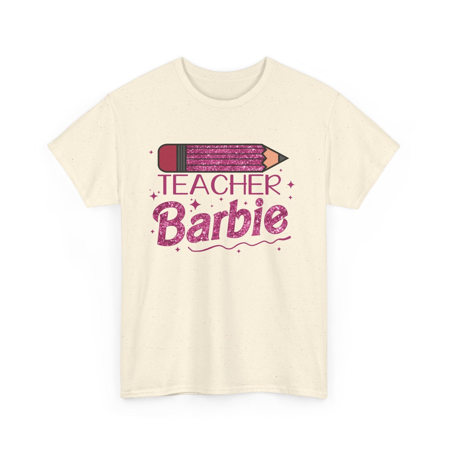 Pink Glittery Pencil Teacher Barbie T-Shirt