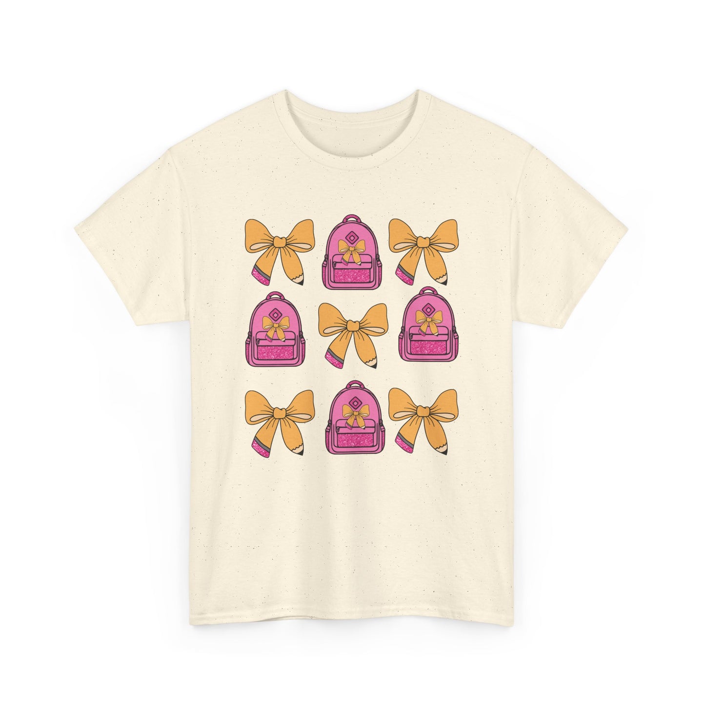 Cute Bow and Backpack Tee - Fun, Comfortable Unisex T-Shirt, Perfect for School Days, Gifts for Kids, Back to School, Casual Wear, [...]