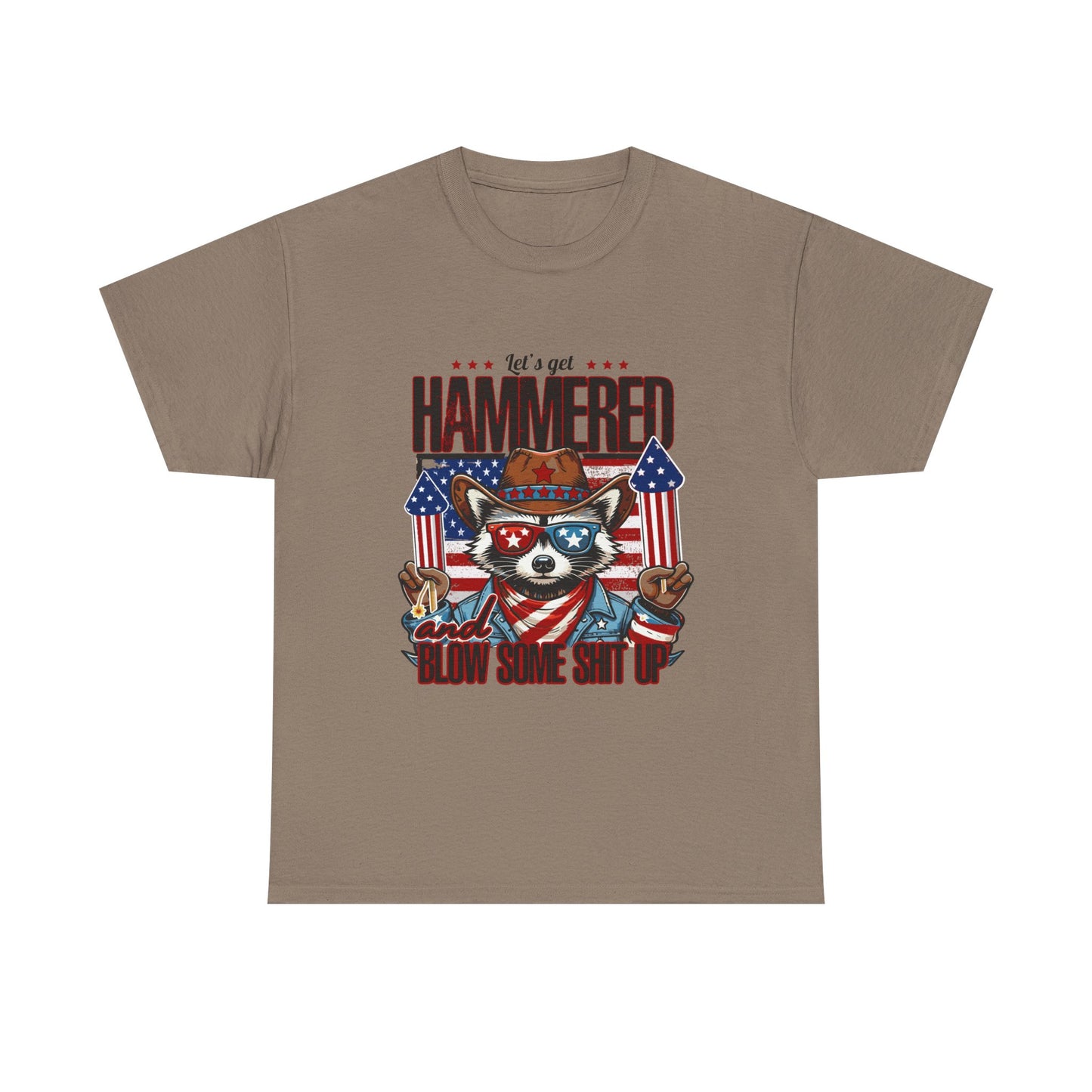 Patriotic Let's Get Hammered! American Party Raccoon Shirt