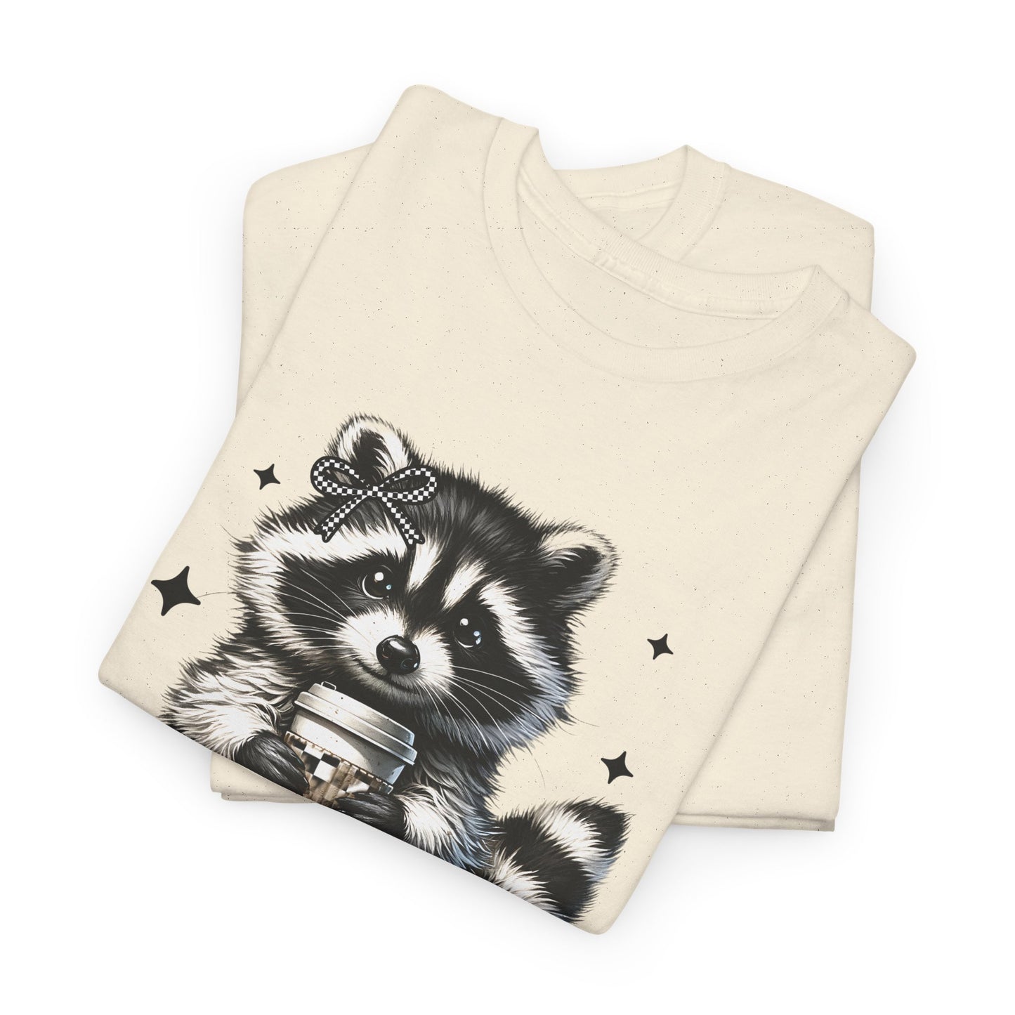 Cute Raccoon Graphic Tee, Unisex Cotton Shirt, Animal Lover Gift, Casual Wear, Fun Nature Tee, Birthday Present, Everyday Style