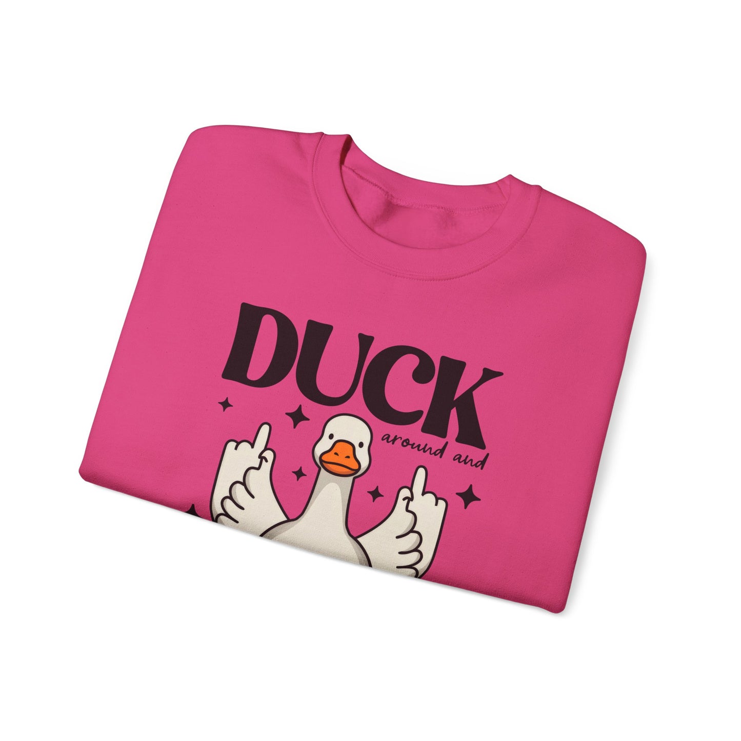 Whimsical Duck Graphic Sweatshirt - Fun Cozy Apparel for Animal Lovers, Ideal Gift for Birthdays, Holidays, Casual Wear, Funny Gift