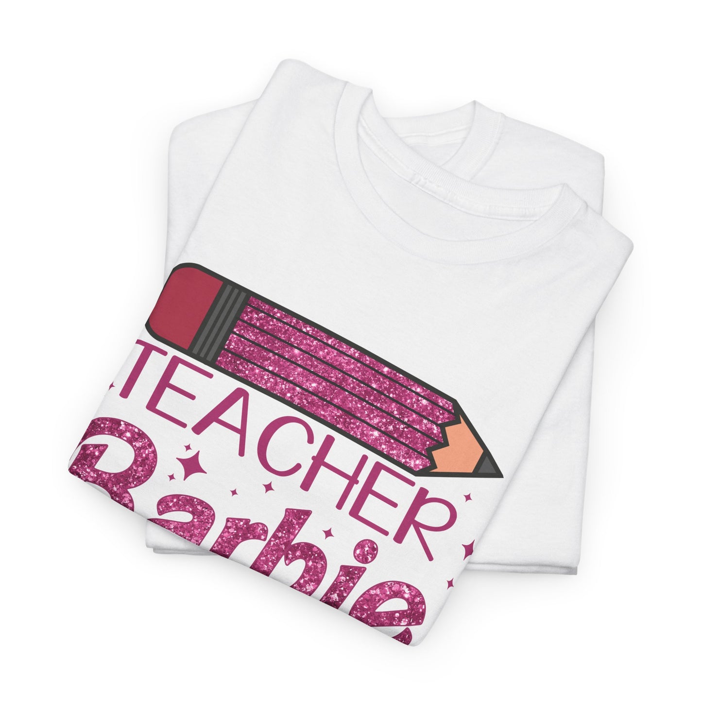 Pink Glittery Pencil Teacher Barbie T-Shirt