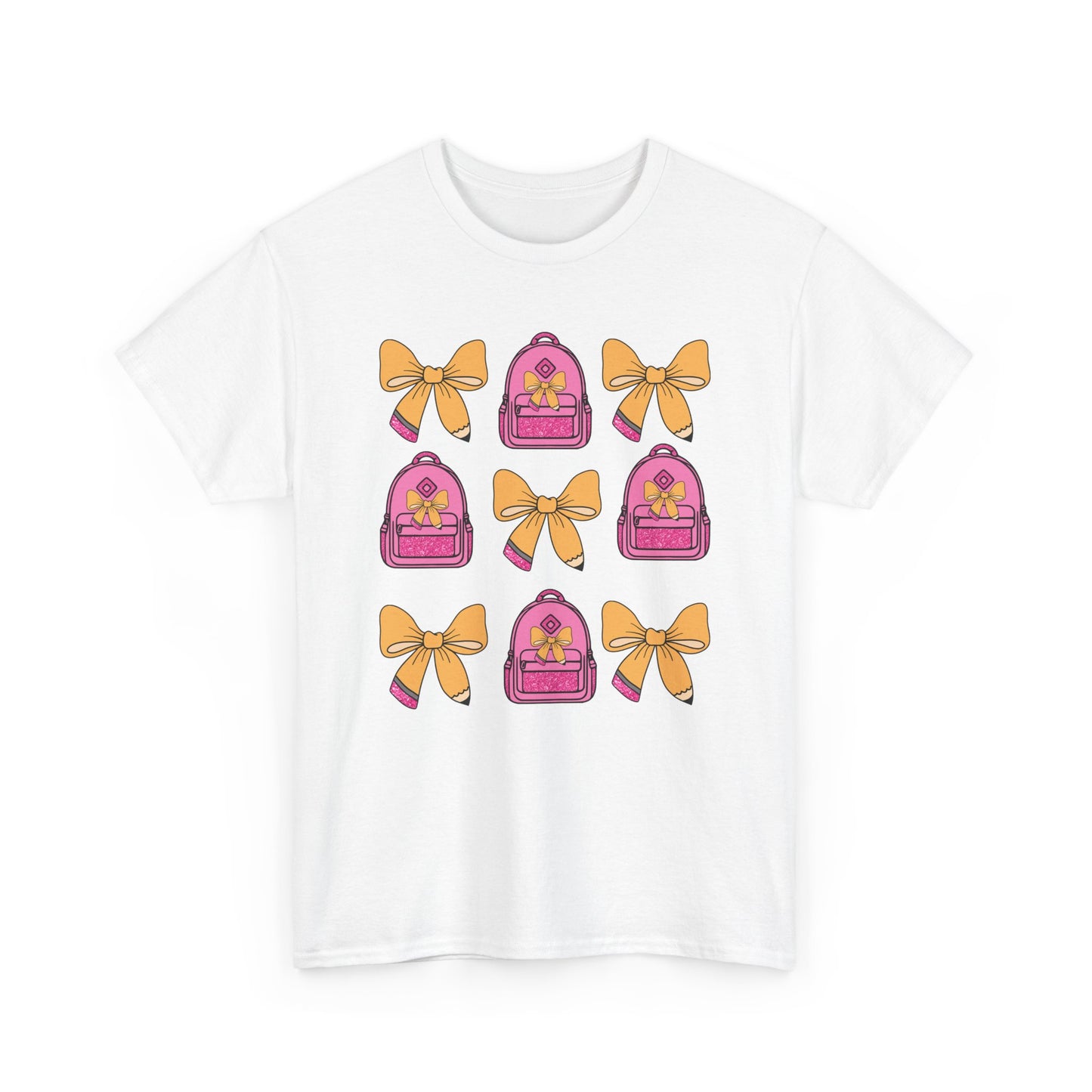 Cute Bow and Backpack Tee - Fun, Comfortable Unisex T-Shirt, Perfect for School Days, Gifts for Kids, Back to School, Casual Wear, [...]