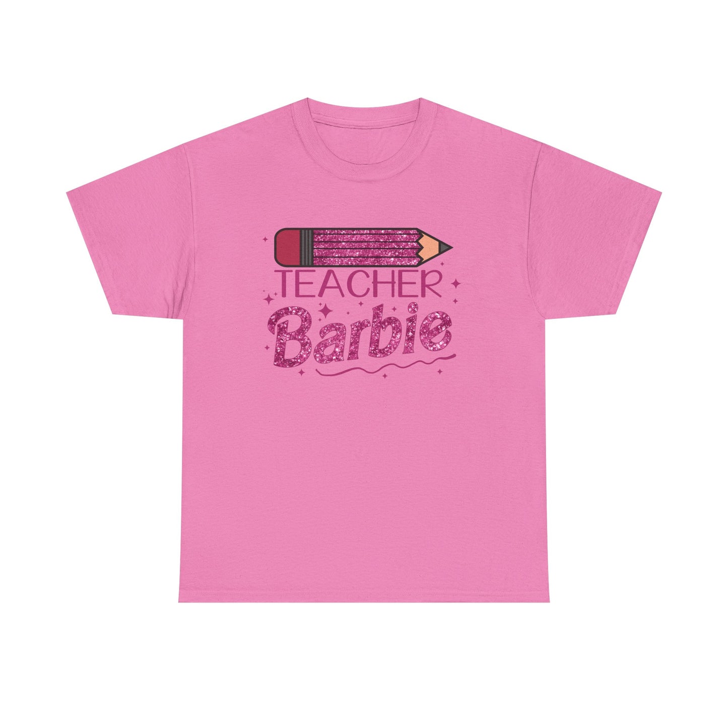 Pink Glittery Pencil Teacher Barbie T-Shirt