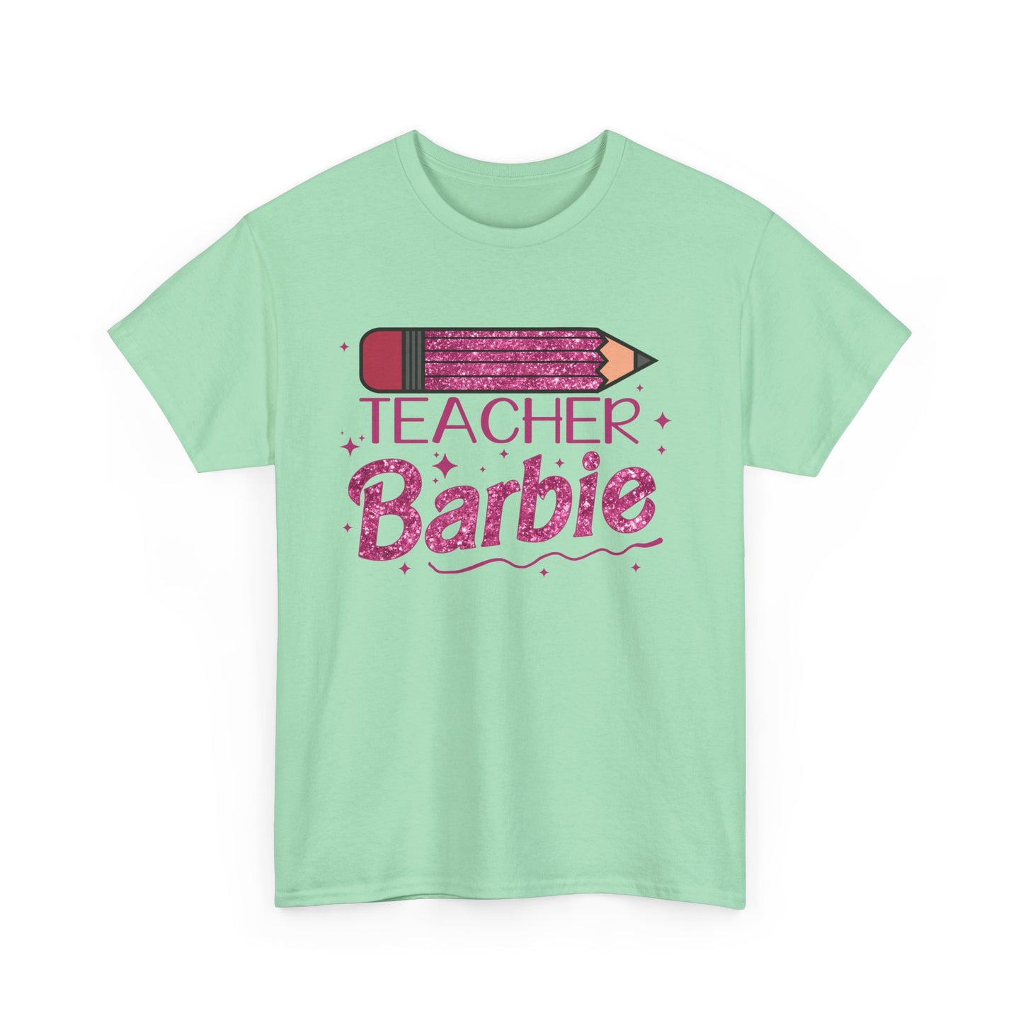 Pink Glittery Pencil Teacher Barbie T-Shirt