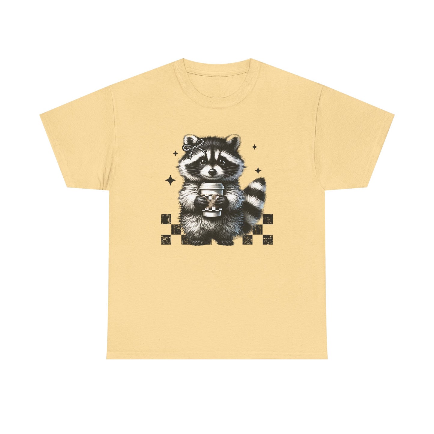 Cute Raccoon Graphic Tee, Unisex Cotton Shirt, Animal Lover Gift, Casual Wear, Fun Nature Tee, Birthday Present, Everyday Style