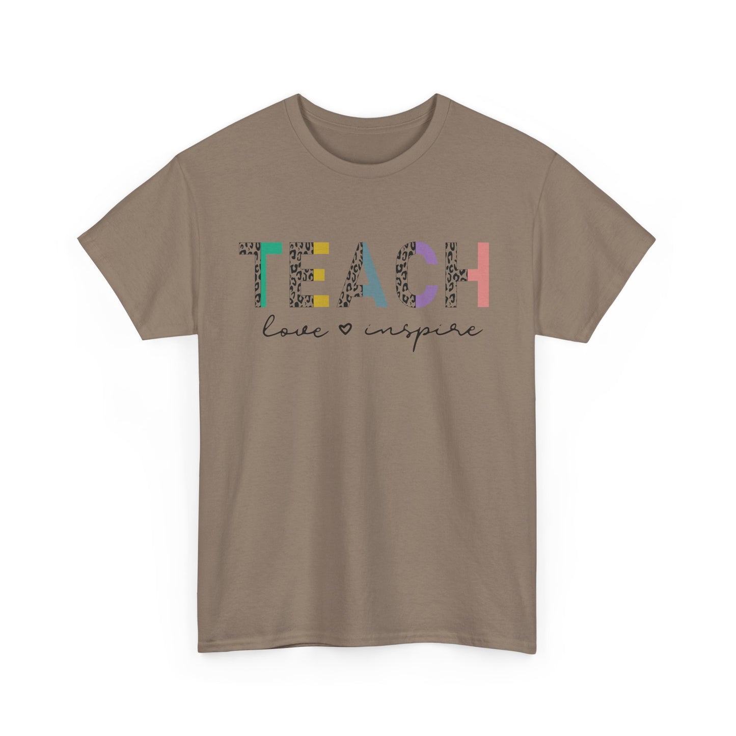 Cheeta Print Unisex Tee - Teach Love and Inspire Shirt