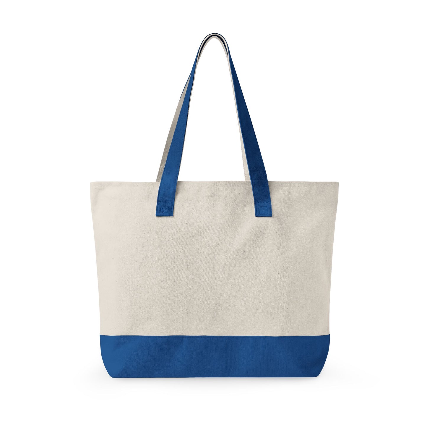 Canvas Tote Bag with Cute Ribbon Bow Print — Zippered Cotton Shopper