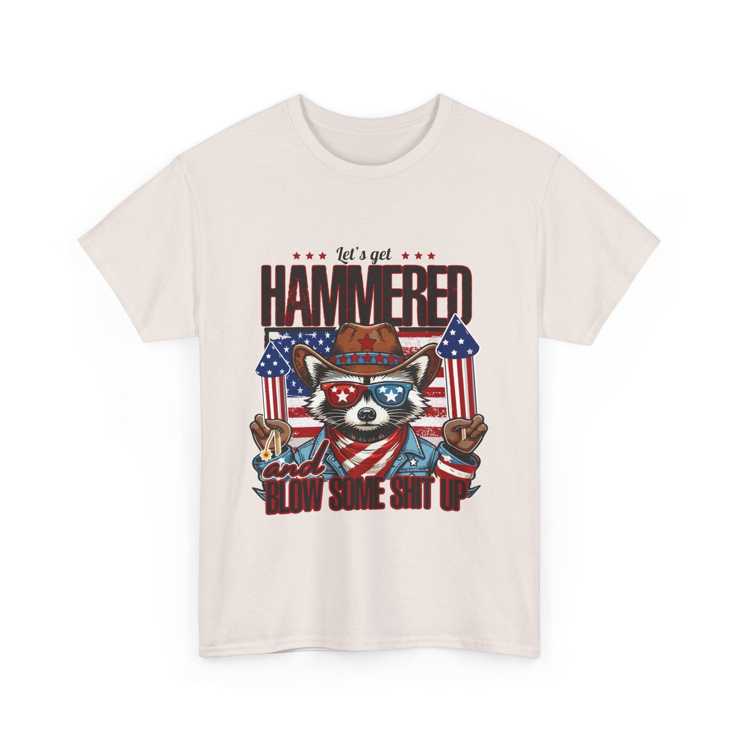 Patriotic Let's Get Hammered! American Party Raccoon Shirt