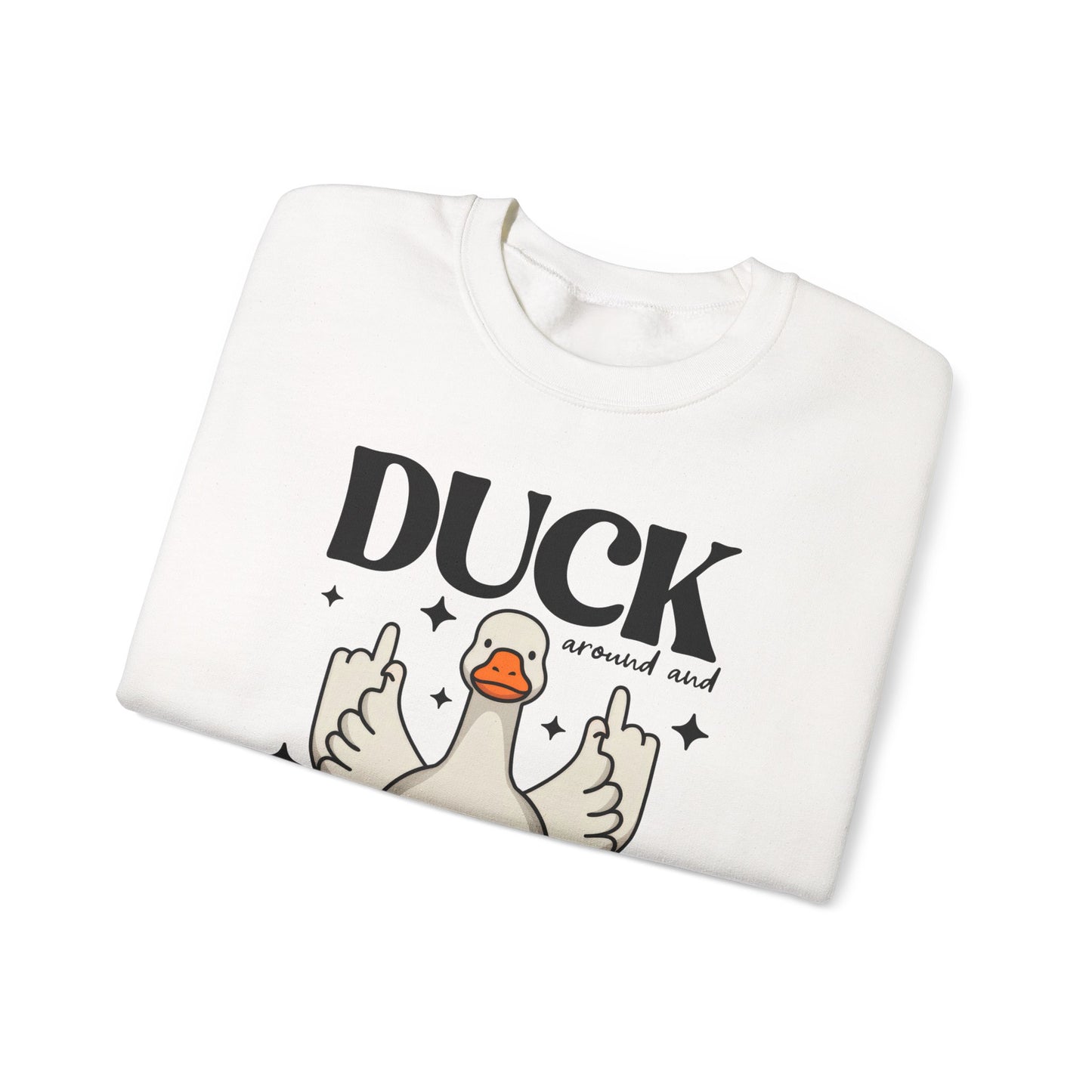 Whimsical Duck Graphic Sweatshirt - Fun Cozy Apparel for Animal Lovers, Ideal Gift for Birthdays, Holidays, Casual Wear, Funny Gift