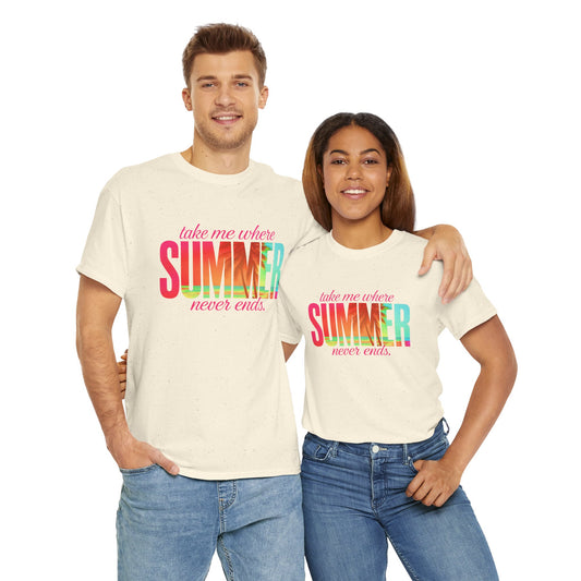 Summer Vibes Unisex Heavy Cotton Tee, Beachwear, Vacation Shirt, Gift for Summer Lovers, Casual Summer Tee, Outdoor Activities Wear