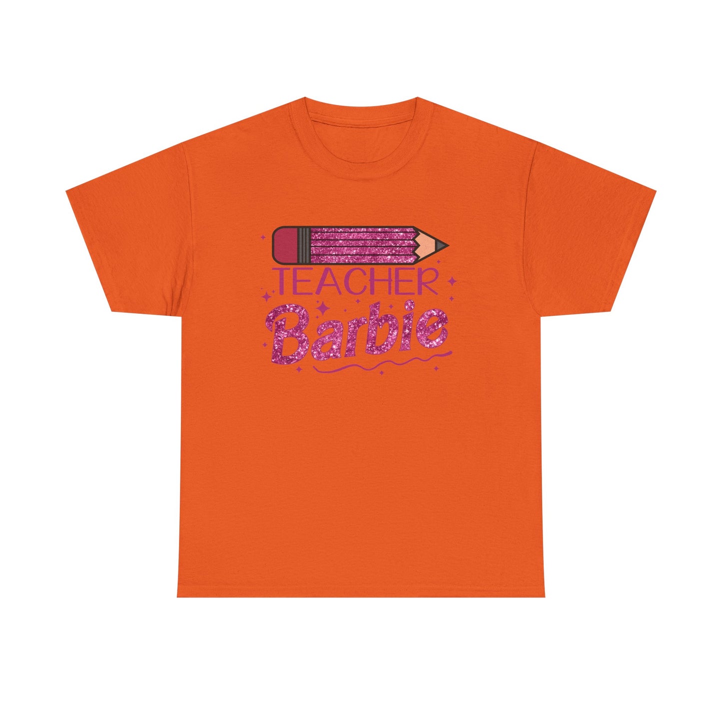 Pink Glittery Pencil Teacher Barbie T-Shirt