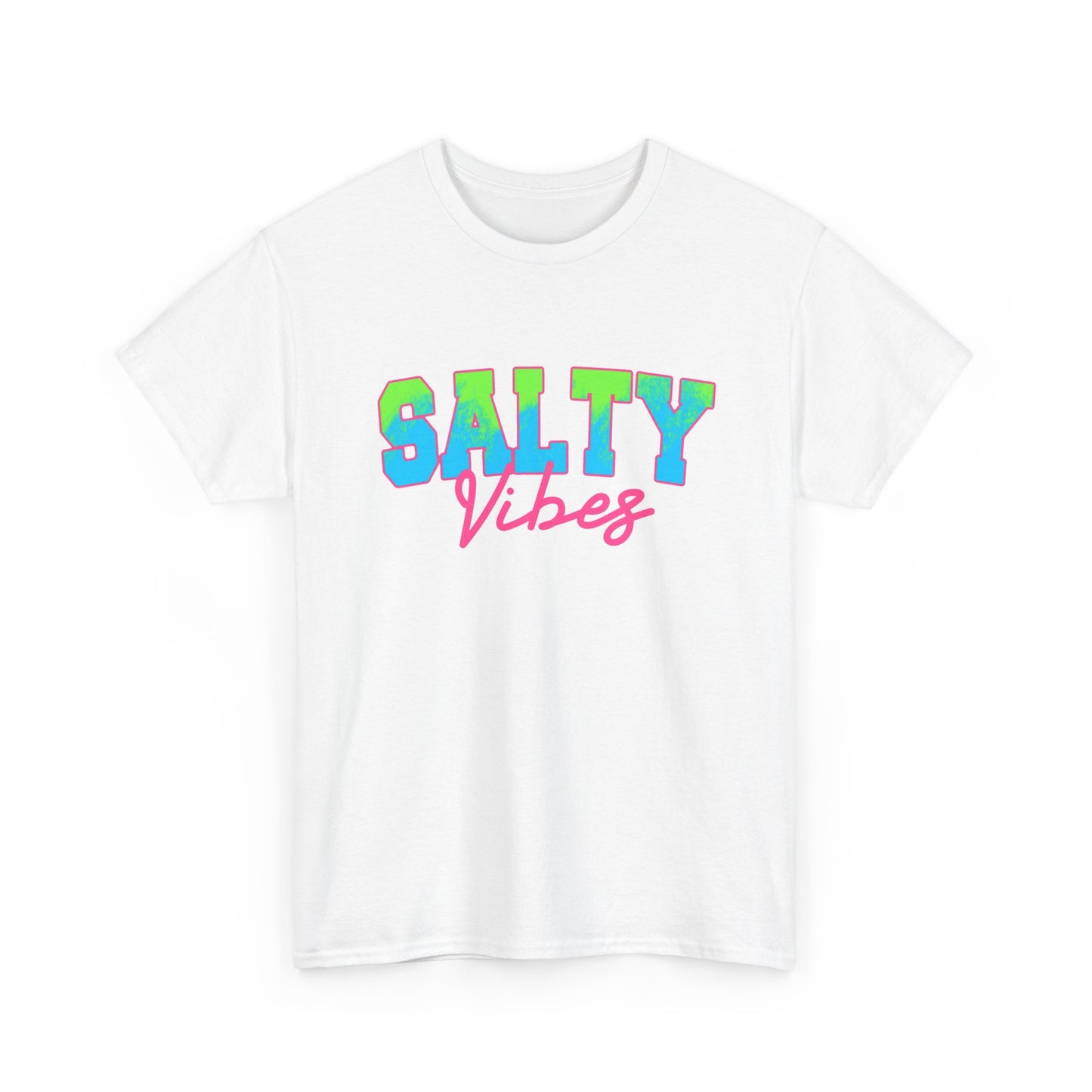 Salty Vibes Unisex Heavy Cotton Tee | Casual Summer Shirt, Beachwear, Gift for Friends, Ocean Lover, Graphic Tee