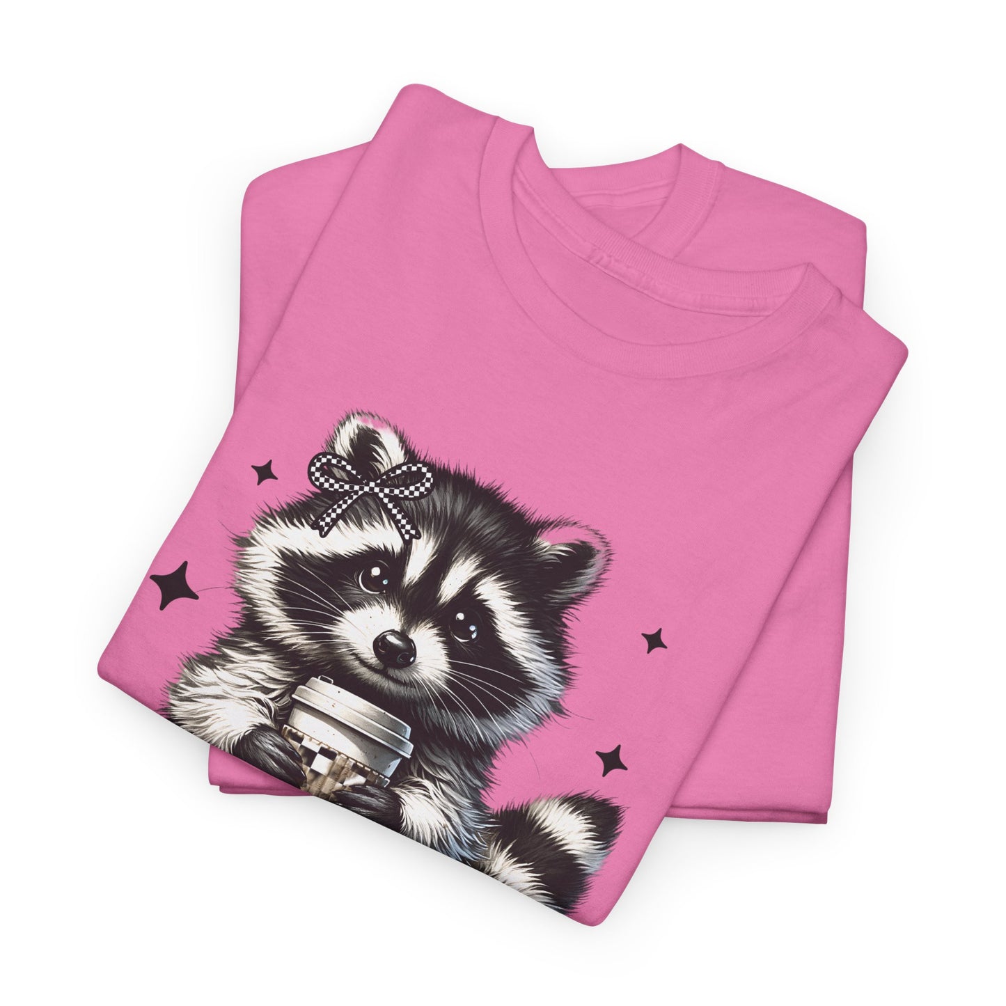 Cute Raccoon Graphic Tee, Unisex Cotton Shirt, Animal Lover Gift, Casual Wear, Fun Nature Tee, Birthday Present, Everyday Style