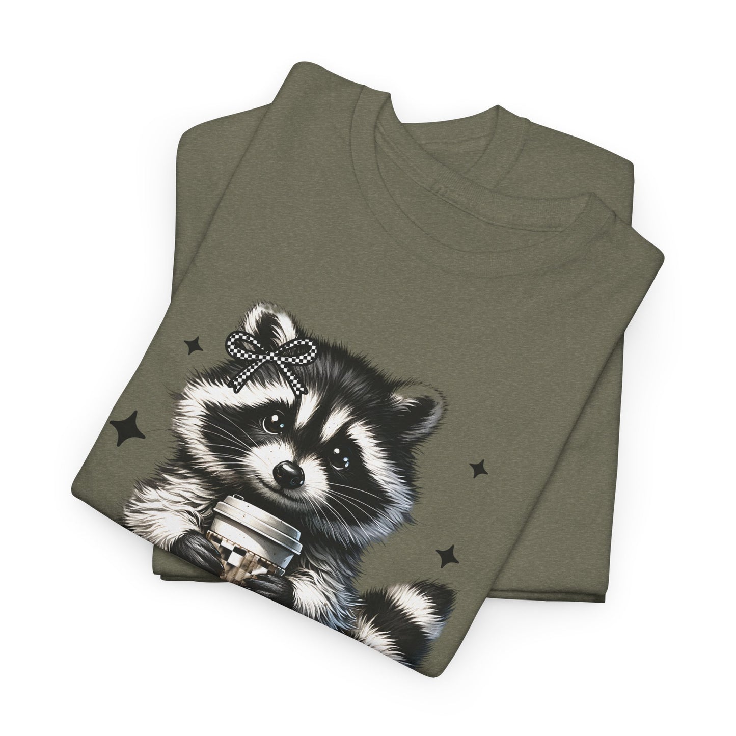 Cute Raccoon Graphic Tee, Unisex Cotton Shirt, Animal Lover Gift, Casual Wear, Fun Nature Tee, Birthday Present, Everyday Style