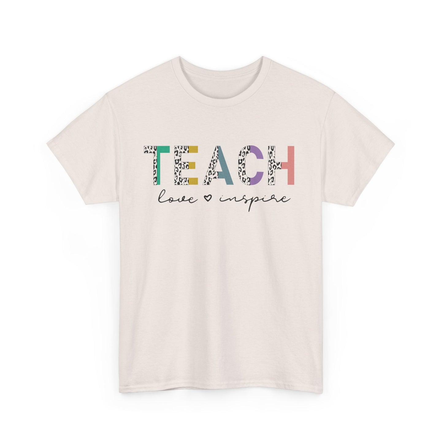 Cheeta Print Unisex Tee - Teach Love and Inspire Shirt