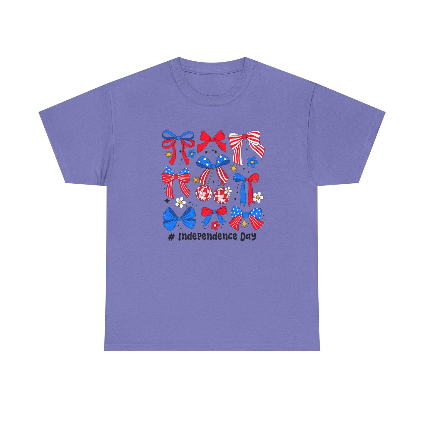 Patriotic Bow Graphic Tee for Independence Day