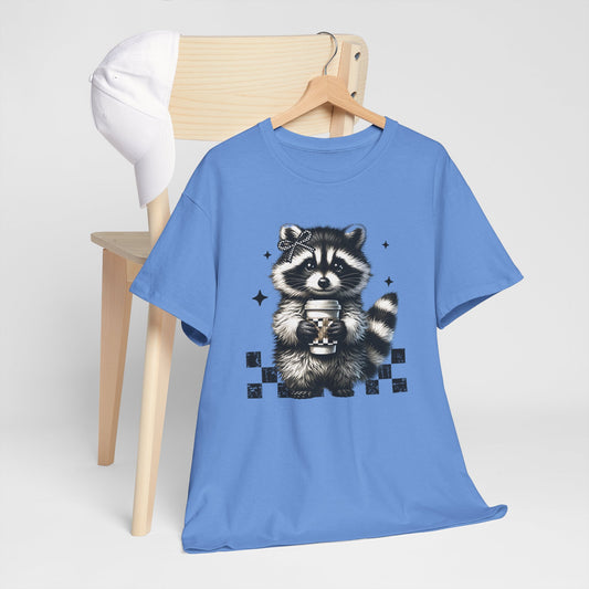 Cute Raccoon Graphic Tee, Unisex Cotton Shirt, Animal Lover Gift, Casual Wear, Fun Nature Tee, Birthday Present, Everyday Style