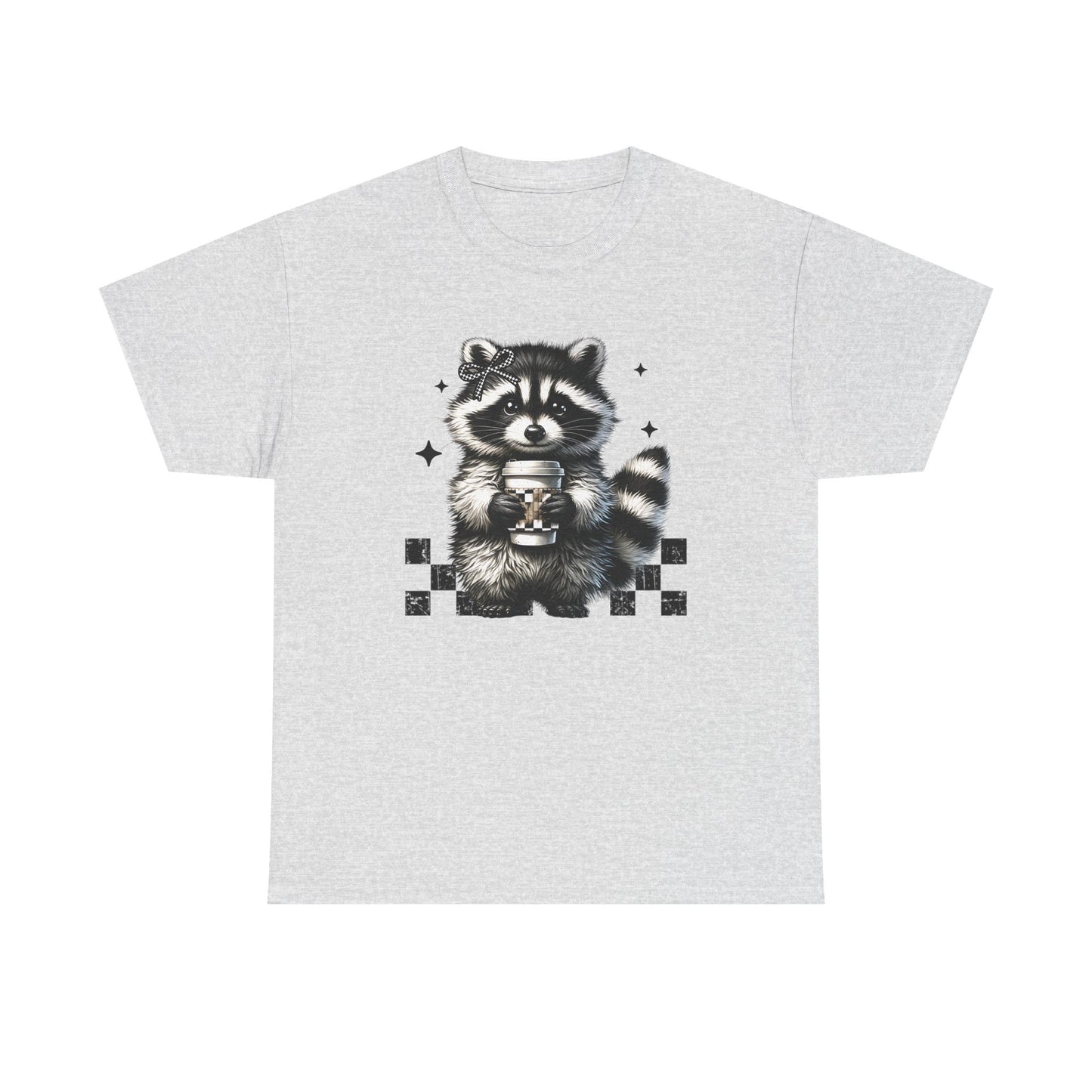 Cute Raccoon Graphic Tee, Unisex Cotton Shirt, Animal Lover Gift, Casual Wear, Fun Nature Tee, Birthday Present, Everyday Style