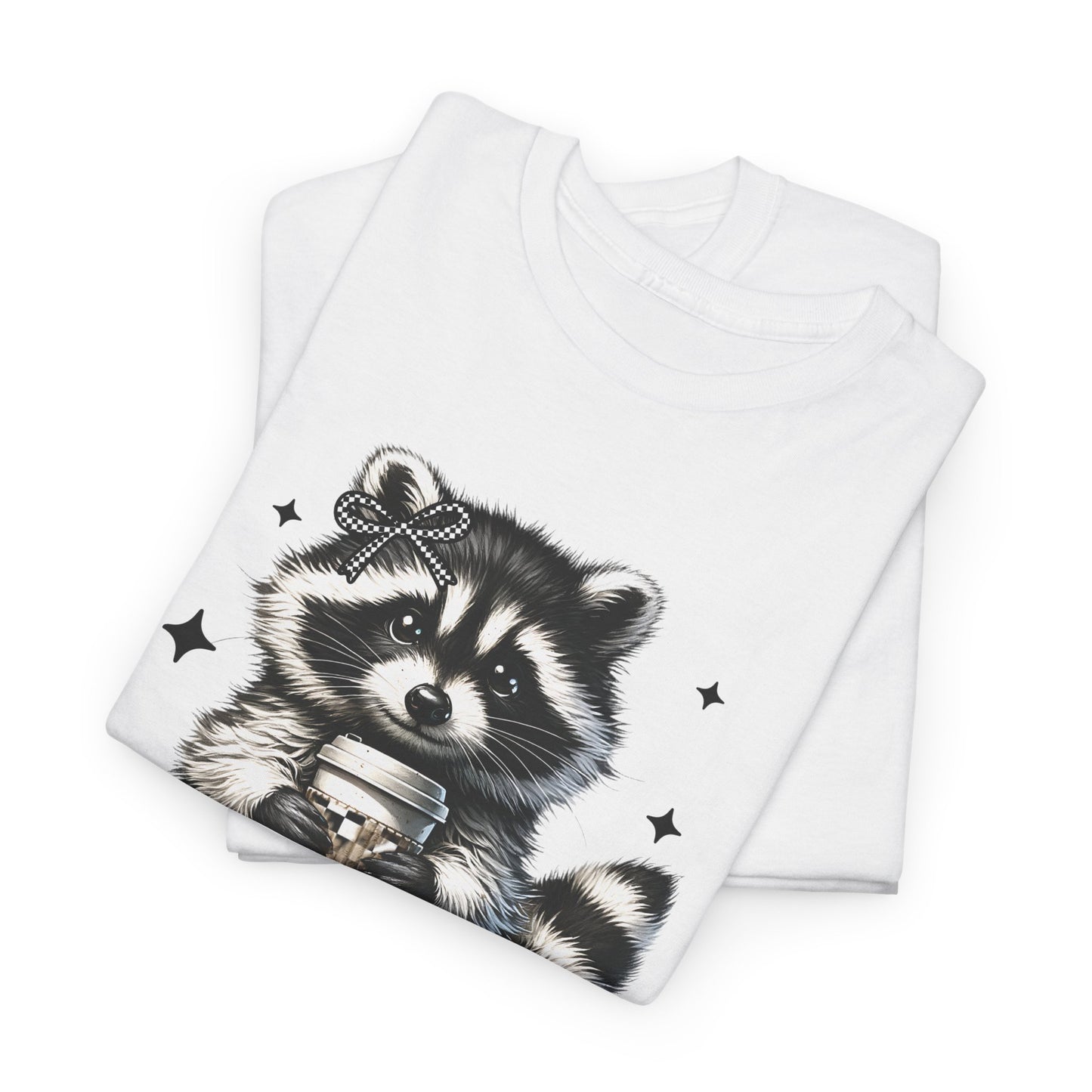 Cute Raccoon Graphic Tee, Unisex Cotton Shirt, Animal Lover Gift, Casual Wear, Fun Nature Tee, Birthday Present, Everyday Style