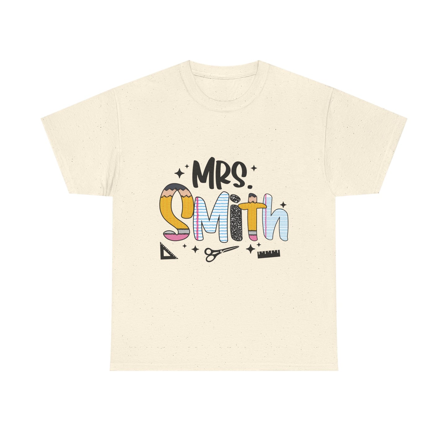 Custom Mrs. Smith Unisex Cotton Tee, Personalized Gift, Bridal Shower T-Shirt, Wedding Celebration, Newlywed Gift