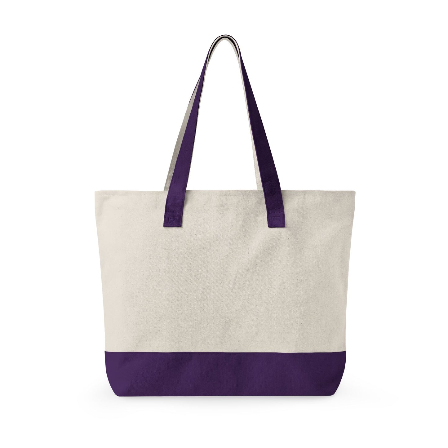 Canvas Tote Bag with Cute Ribbon Bow Print — Zippered Cotton Shopper