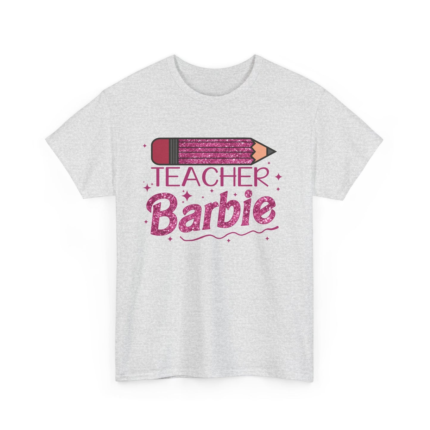 Pink Glittery Pencil Teacher Barbie T-Shirt