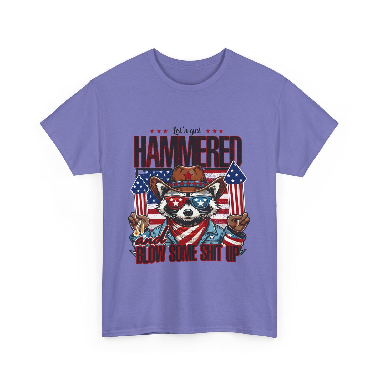 Patriotic Let's Get Hammered! American Party Raccoon Shirt