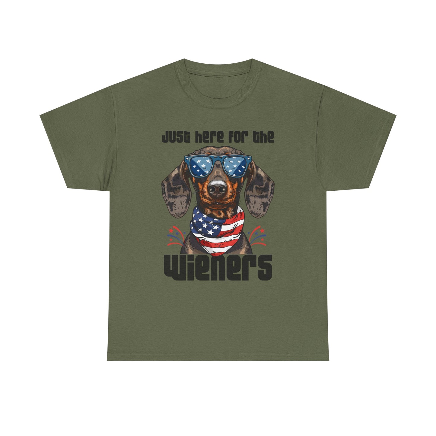 Just Here for the Wieners Fourth of July Tee
