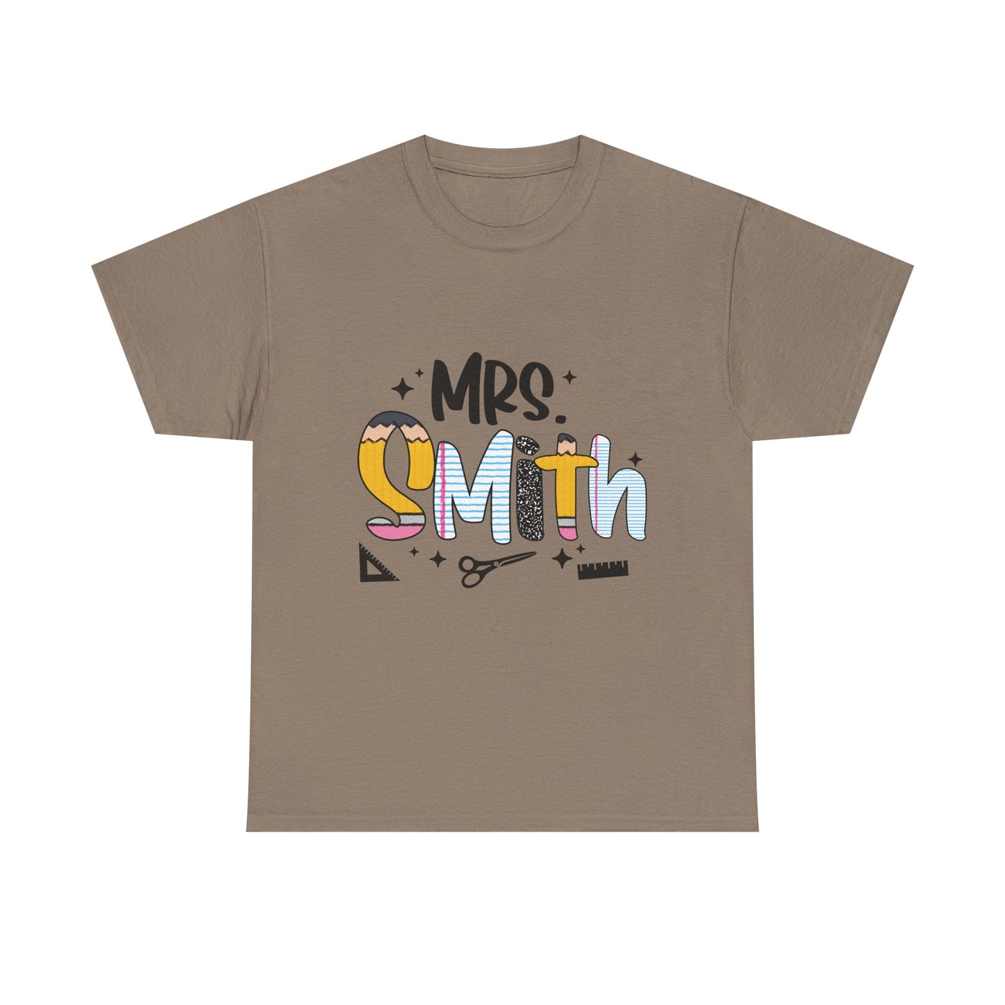 Custom Mrs. Smith Unisex Cotton Tee, Personalized Gift, Bridal Shower T-Shirt, Wedding Celebration, Newlywed Gift