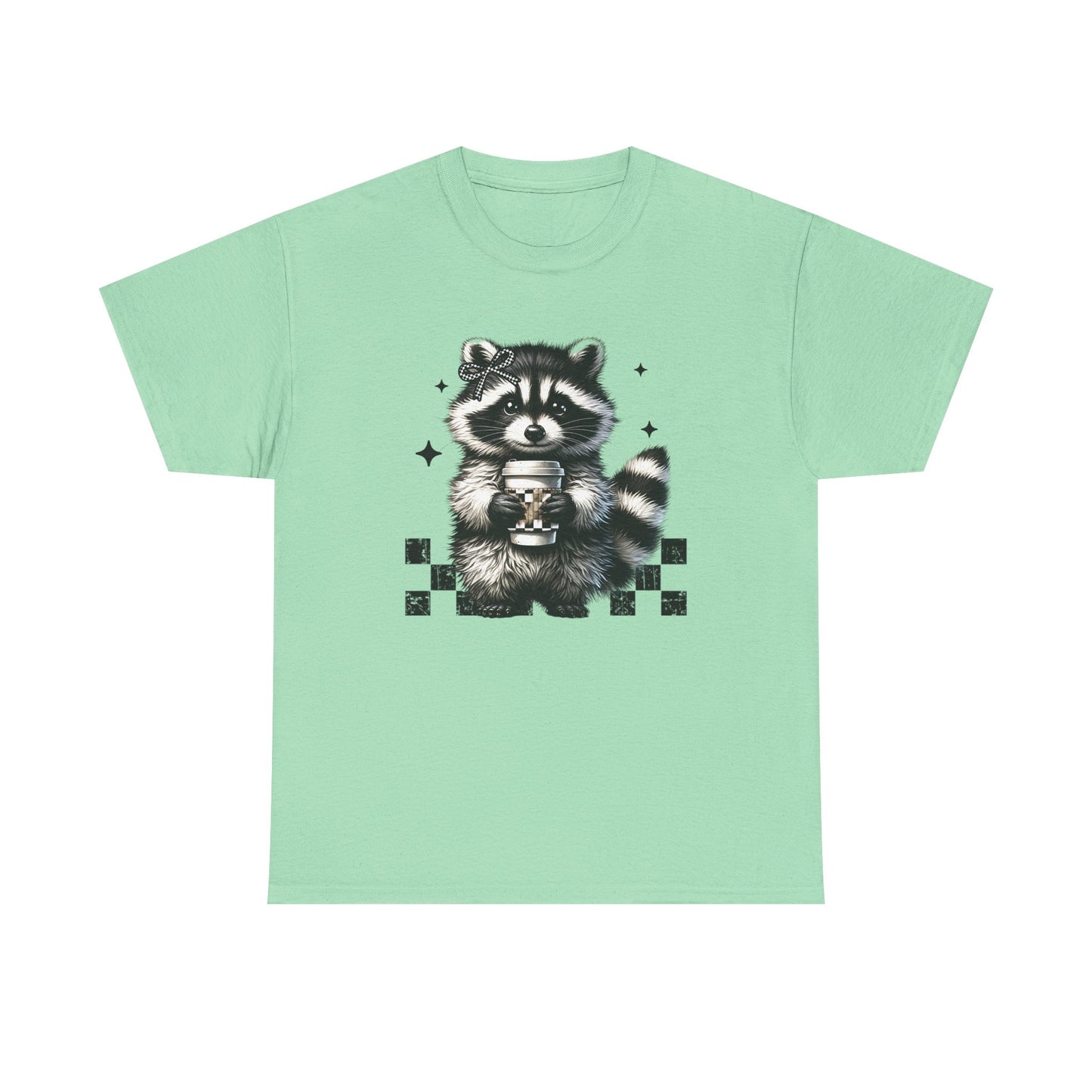 Cute Raccoon Graphic Tee, Unisex Cotton Shirt, Animal Lover Gift, Casual Wear, Fun Nature Tee, Birthday Present, Everyday Style