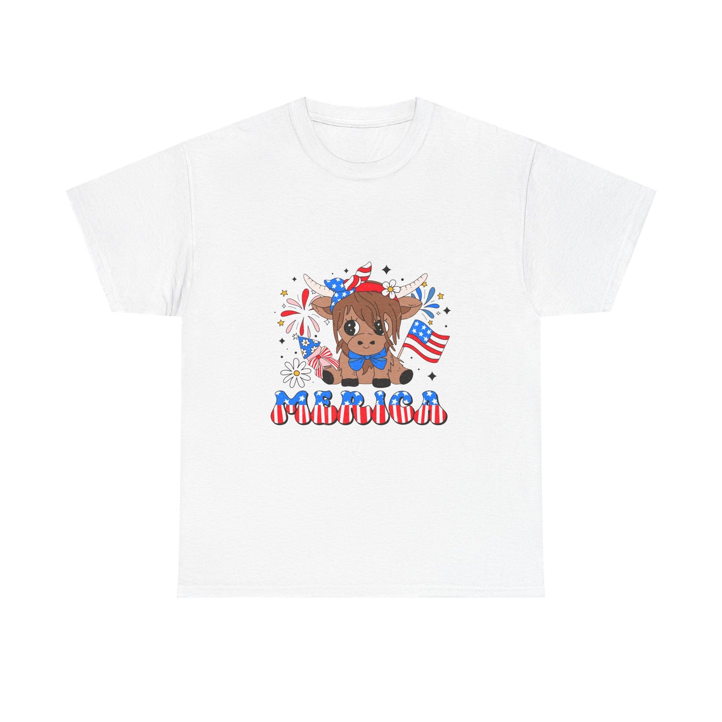 Patriotic Highland Cow T-shirt