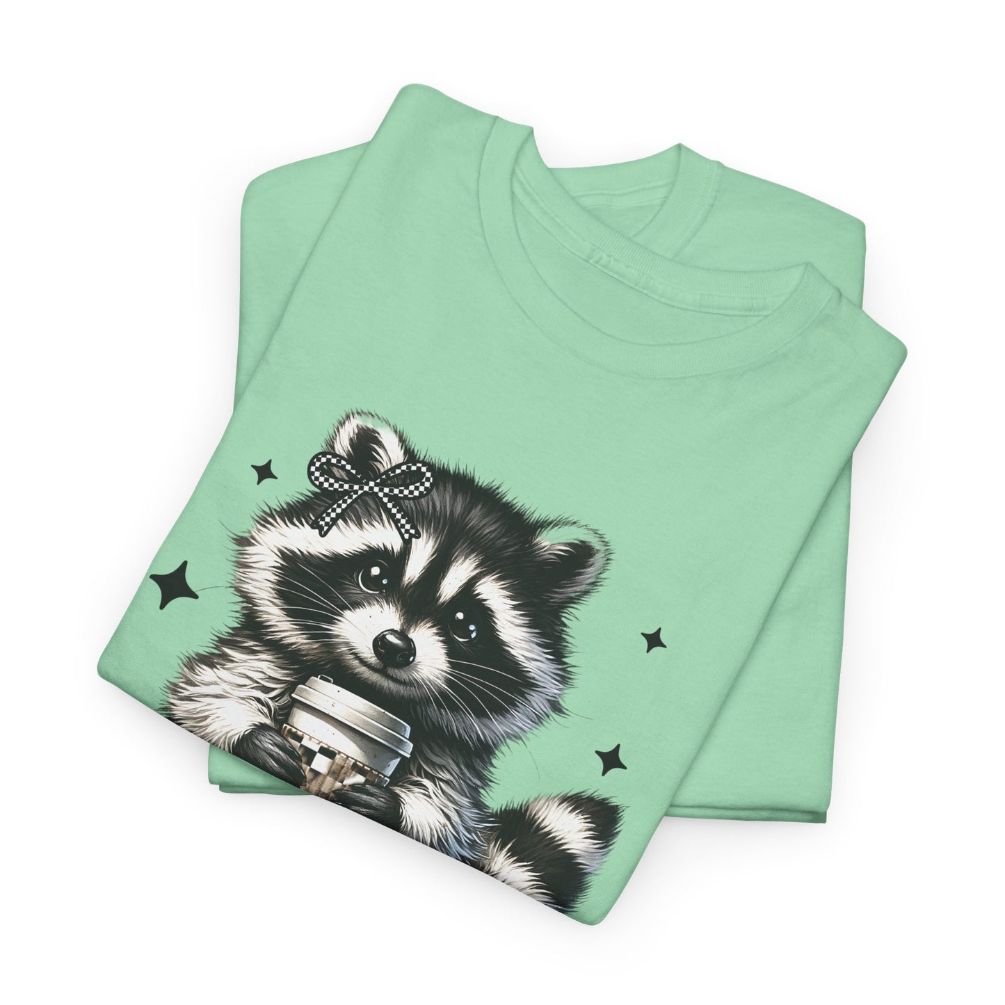 Cute Raccoon Graphic Tee, Unisex Cotton Shirt, Animal Lover Gift, Casual Wear, Fun Nature Tee, Birthday Present, Everyday Style