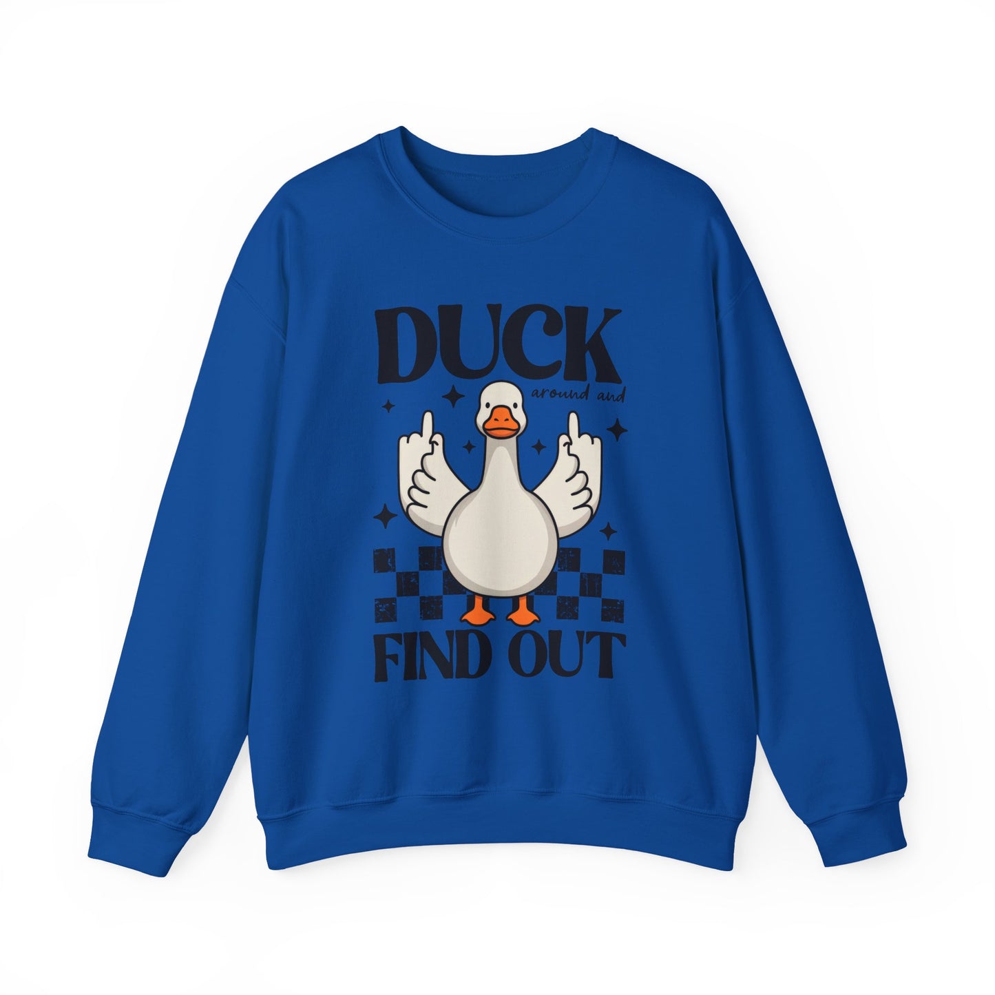 Whimsical Duck Graphic Sweatshirt - Fun Cozy Apparel for Animal Lovers, Ideal Gift for Birthdays, Holidays, Casual Wear, Funny Gift