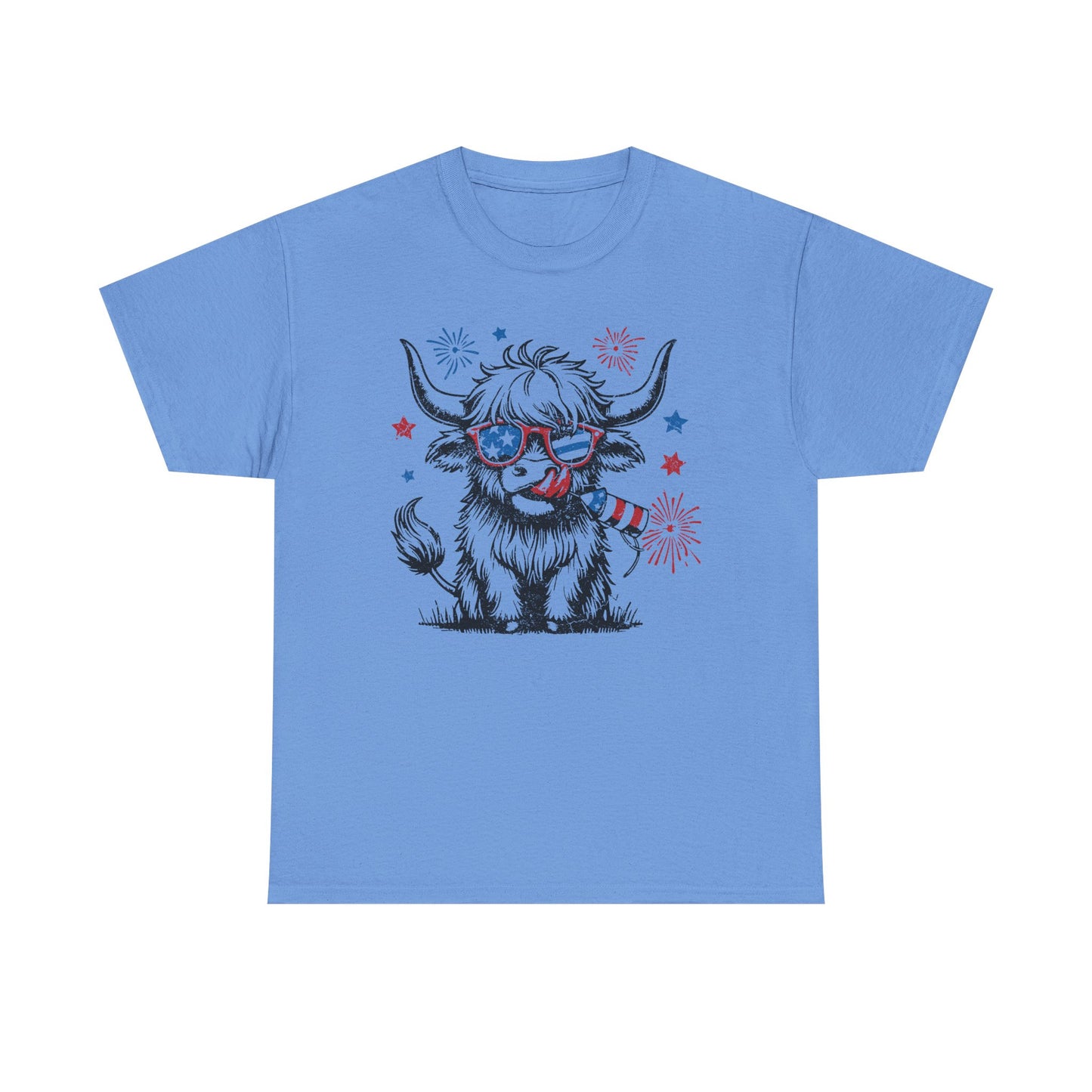 Patriotic Highland Cow Tee