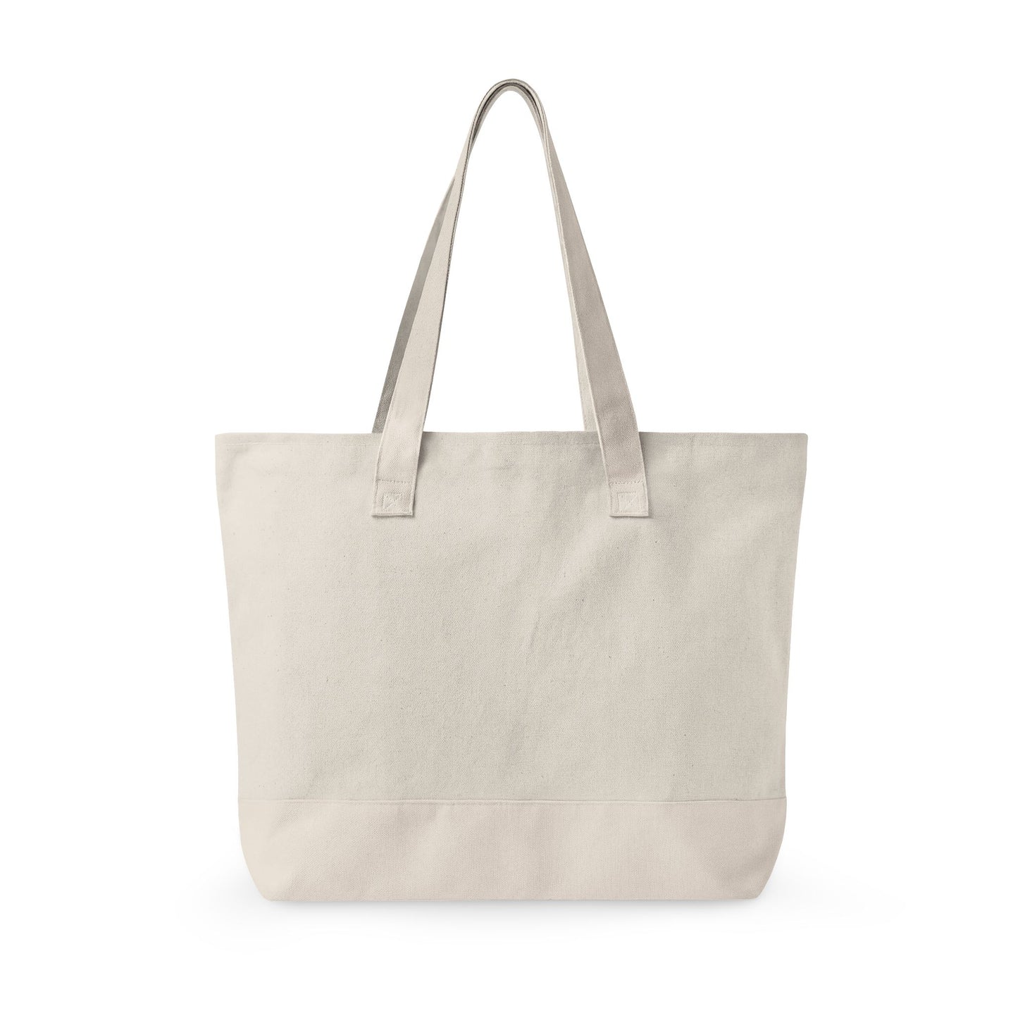 Canvas Tote Bag with Cute Ribbon Bow Print — Zippered Cotton Shopper