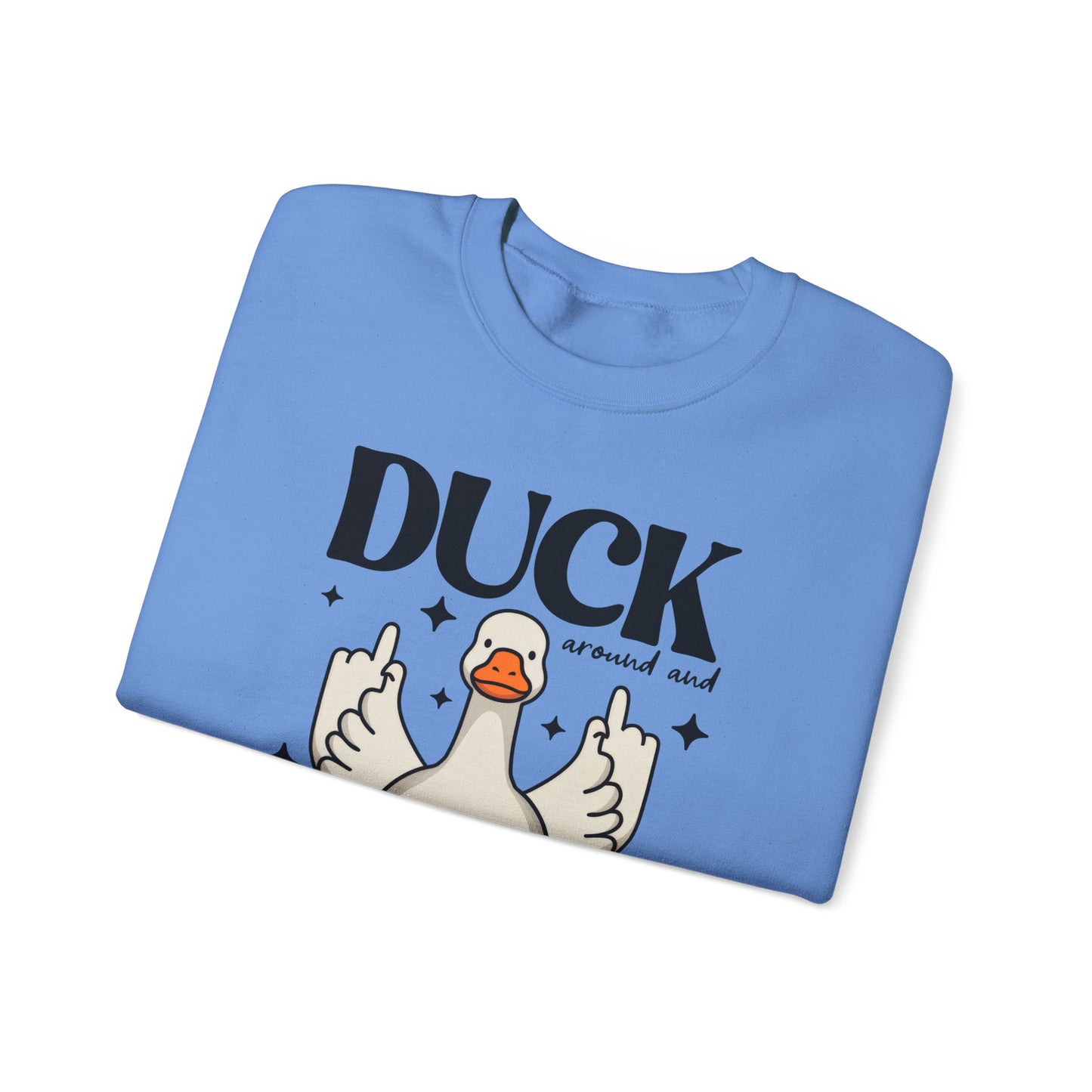 Whimsical Duck Graphic Sweatshirt - Fun Cozy Apparel for Animal Lovers, Ideal Gift for Birthdays, Holidays, Casual Wear, Funny Gift