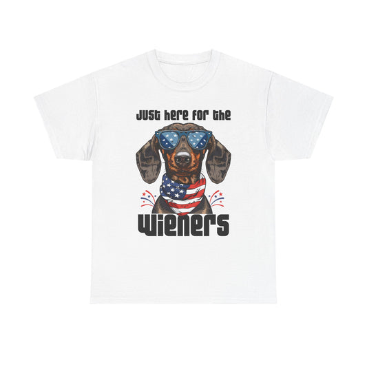 Just Here for the Wieners Fourth of July Tee