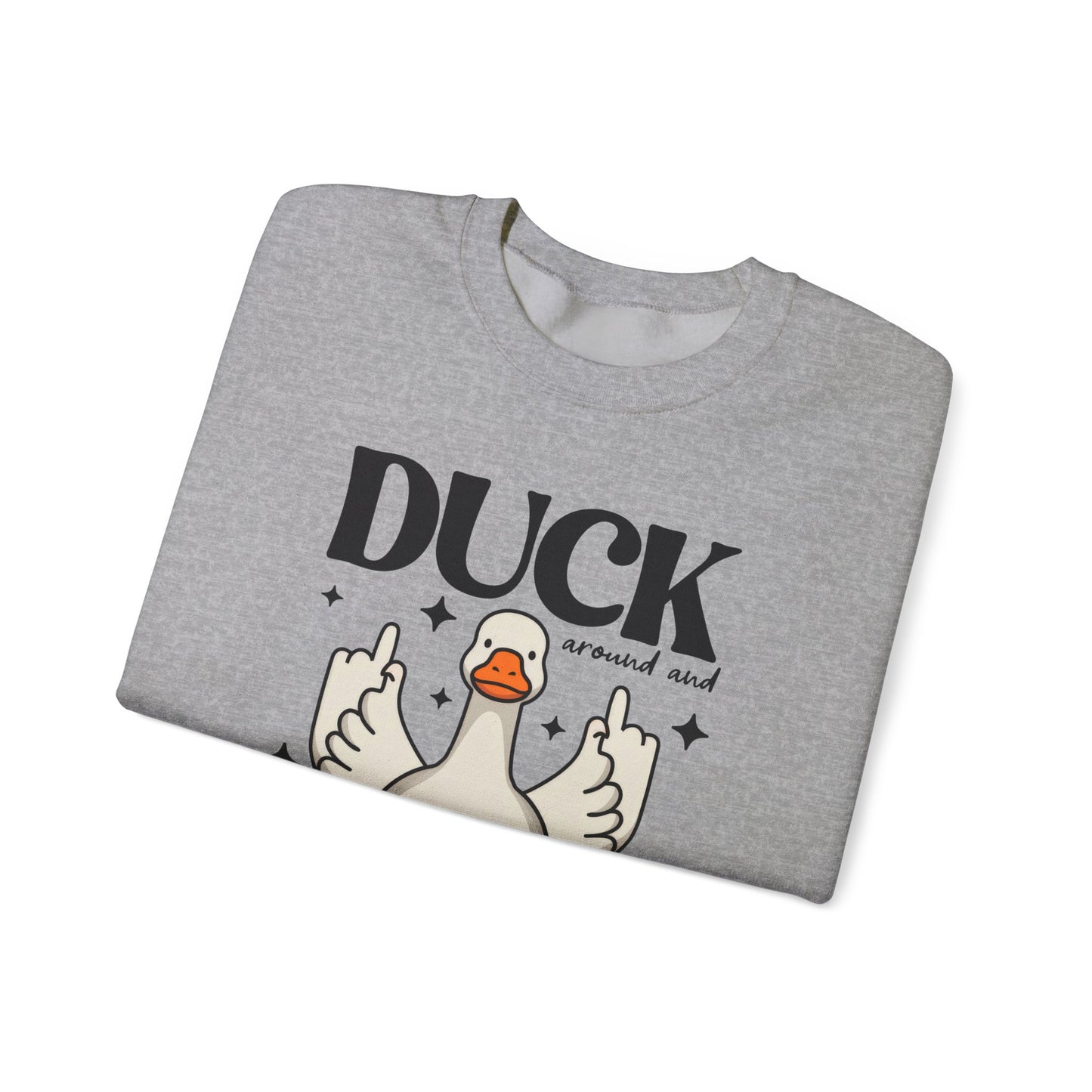 Whimsical Duck Graphic Sweatshirt - Fun Cozy Apparel for Animal Lovers, Ideal Gift for Birthdays, Holidays, Casual Wear, Funny Gift
