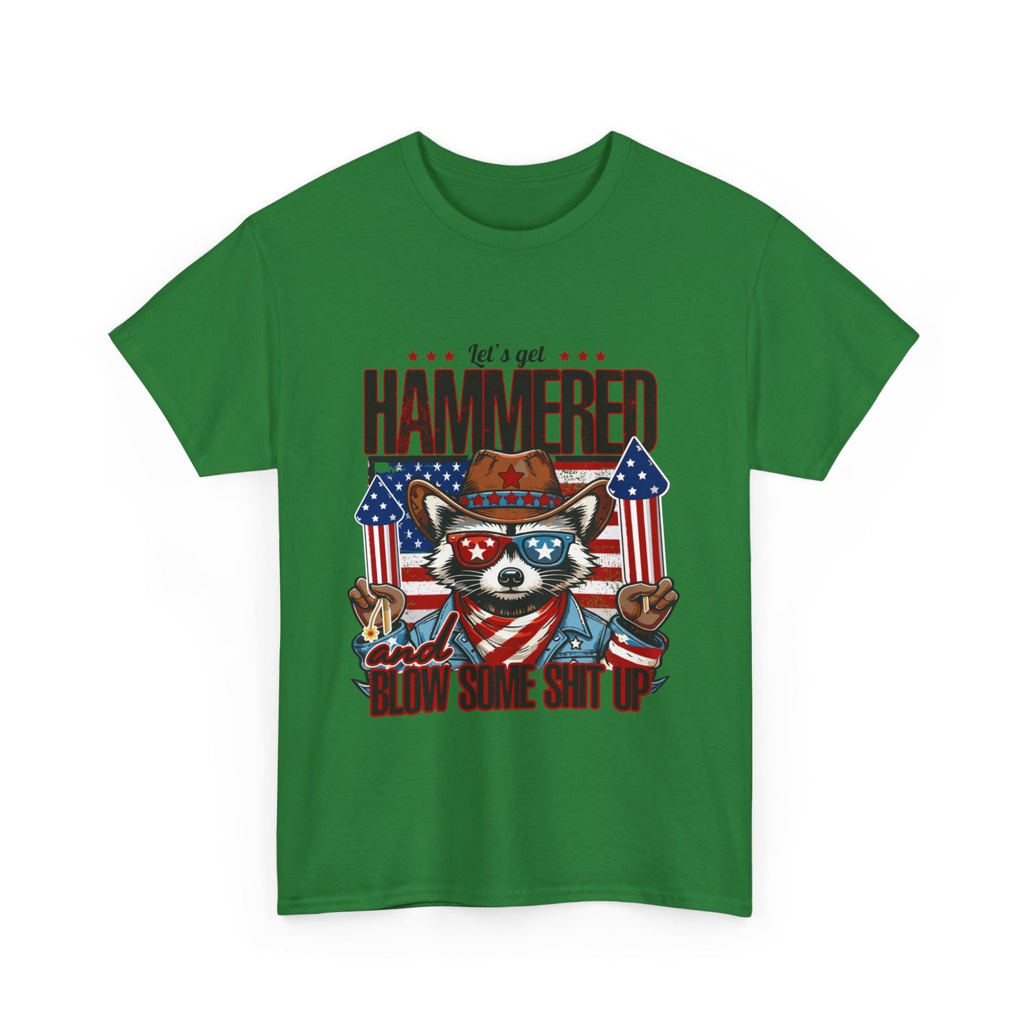 Patriotic Let's Get Hammered! American Party Raccoon Shirt