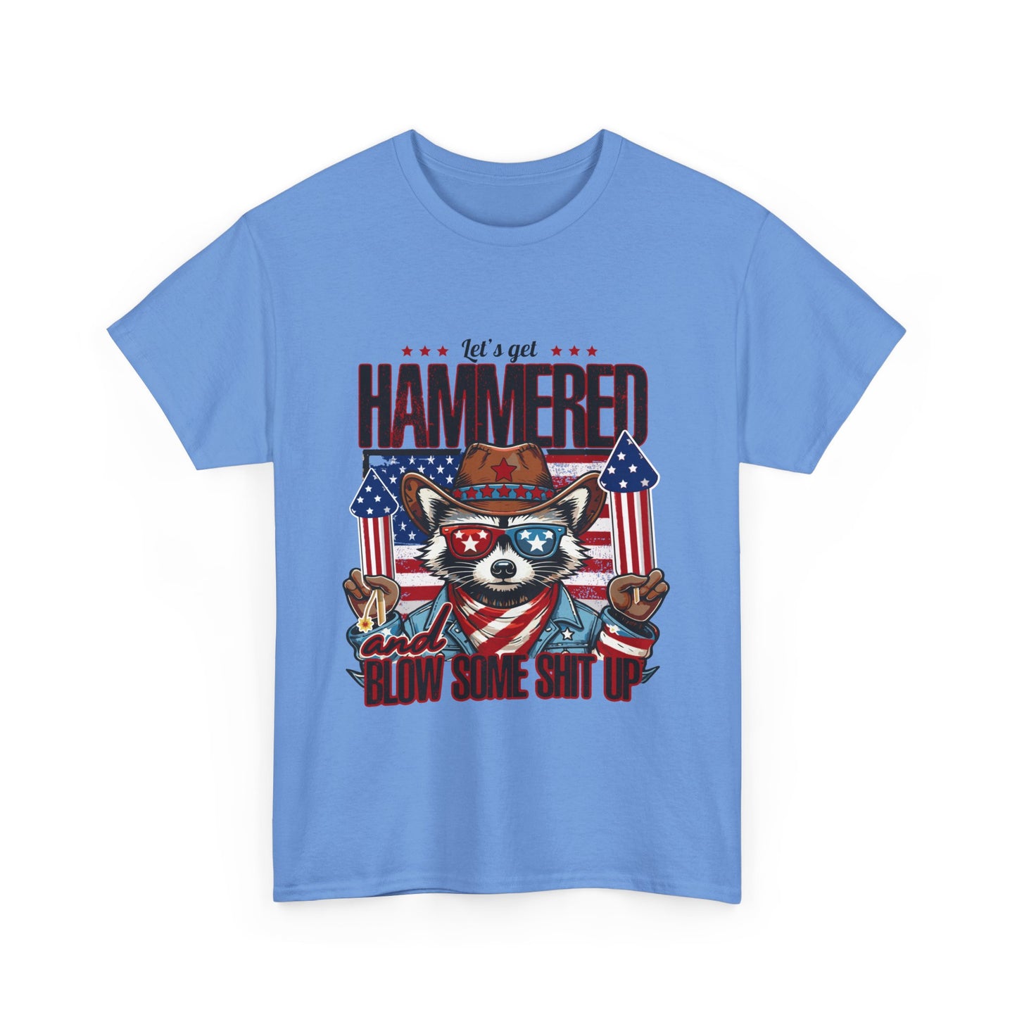Patriotic Let's Get Hammered! American Party Raccoon Shirt