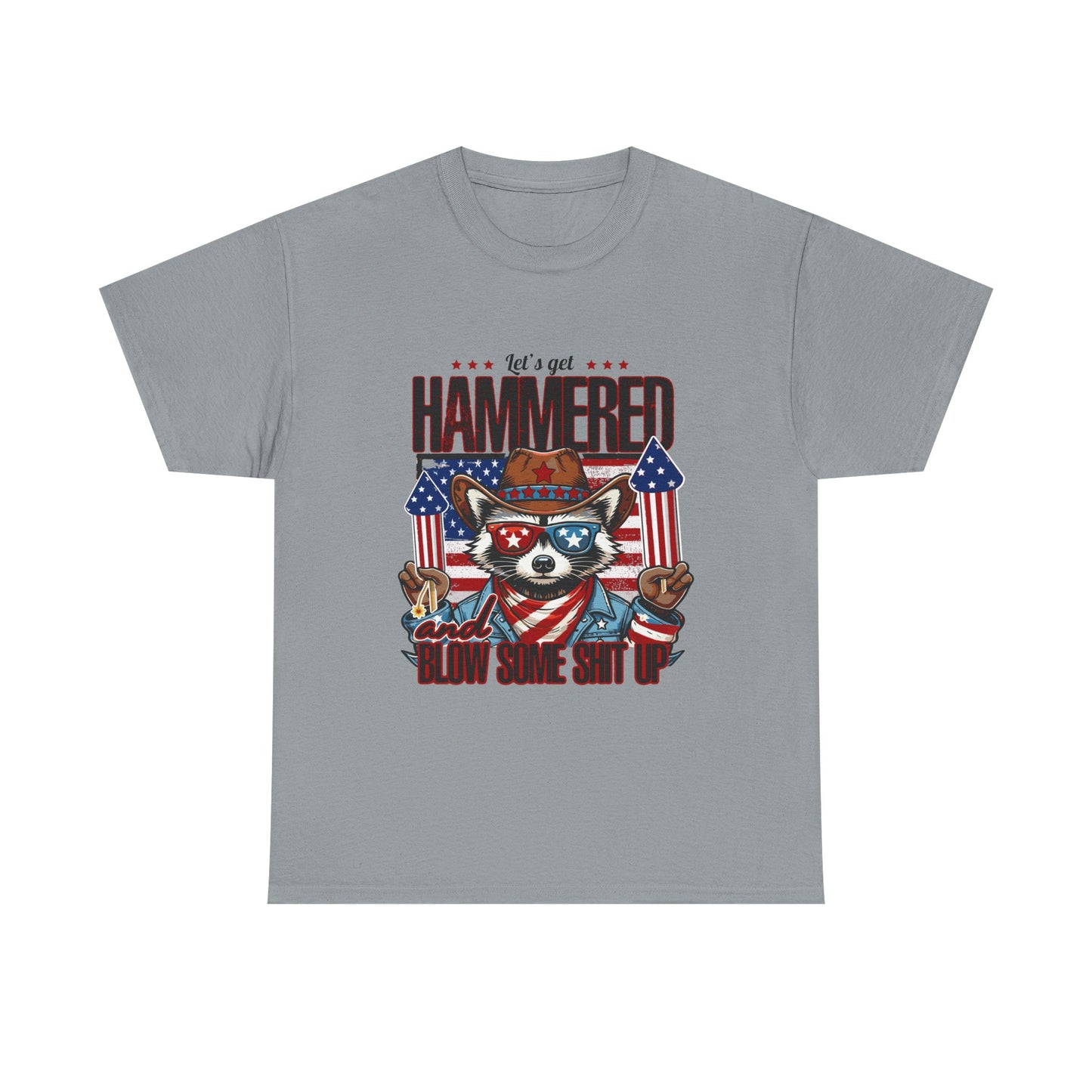 Patriotic Let's Get Hammered! American Party Raccoon Shirt
