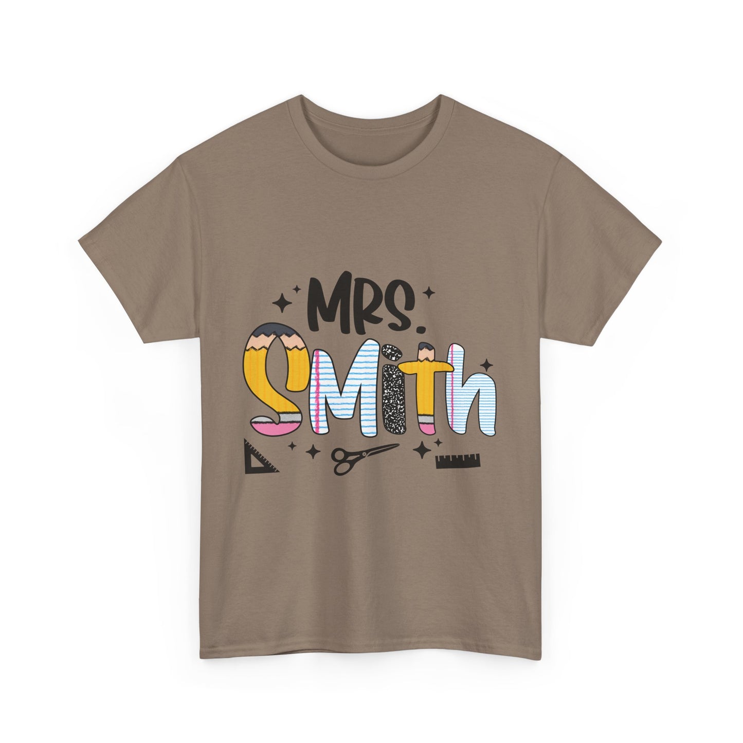 Custom Mrs. Smith Unisex Cotton Tee, Personalized Gift, Bridal Shower T-Shirt, Wedding Celebration, Newlywed Gift