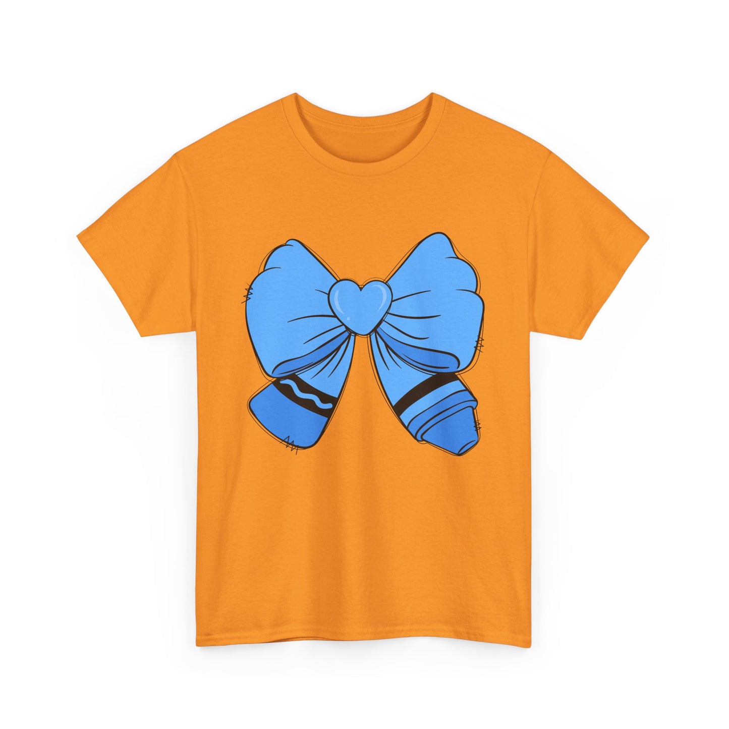 Blue Bow Heart Unisex Tee | Cute Graphic T-Shirt, Gift for Friends, Trendy Casual Wear, Birthday Apparel, Stylish Everyday Top