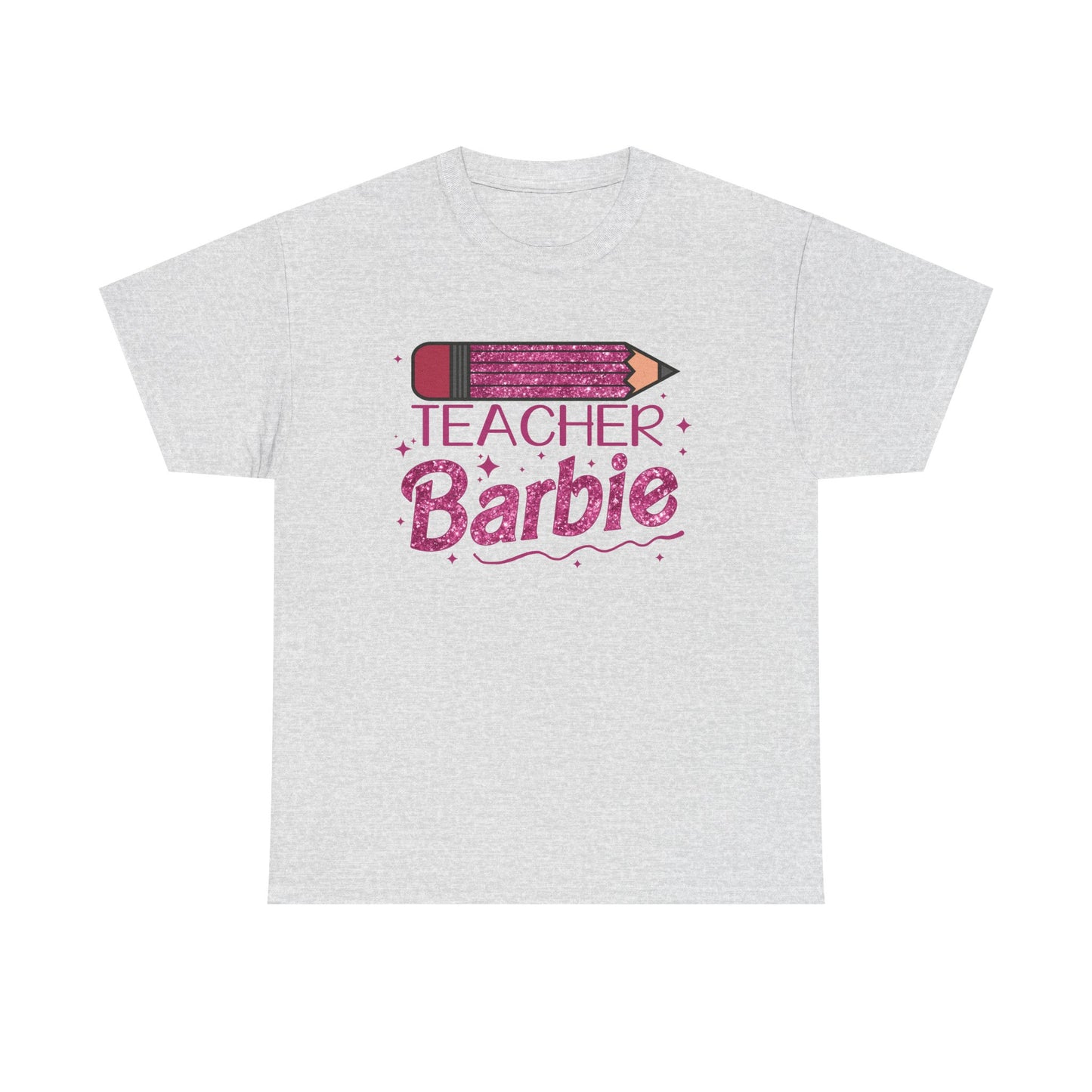 Pink Glittery Pencil Teacher Barbie T-Shirt